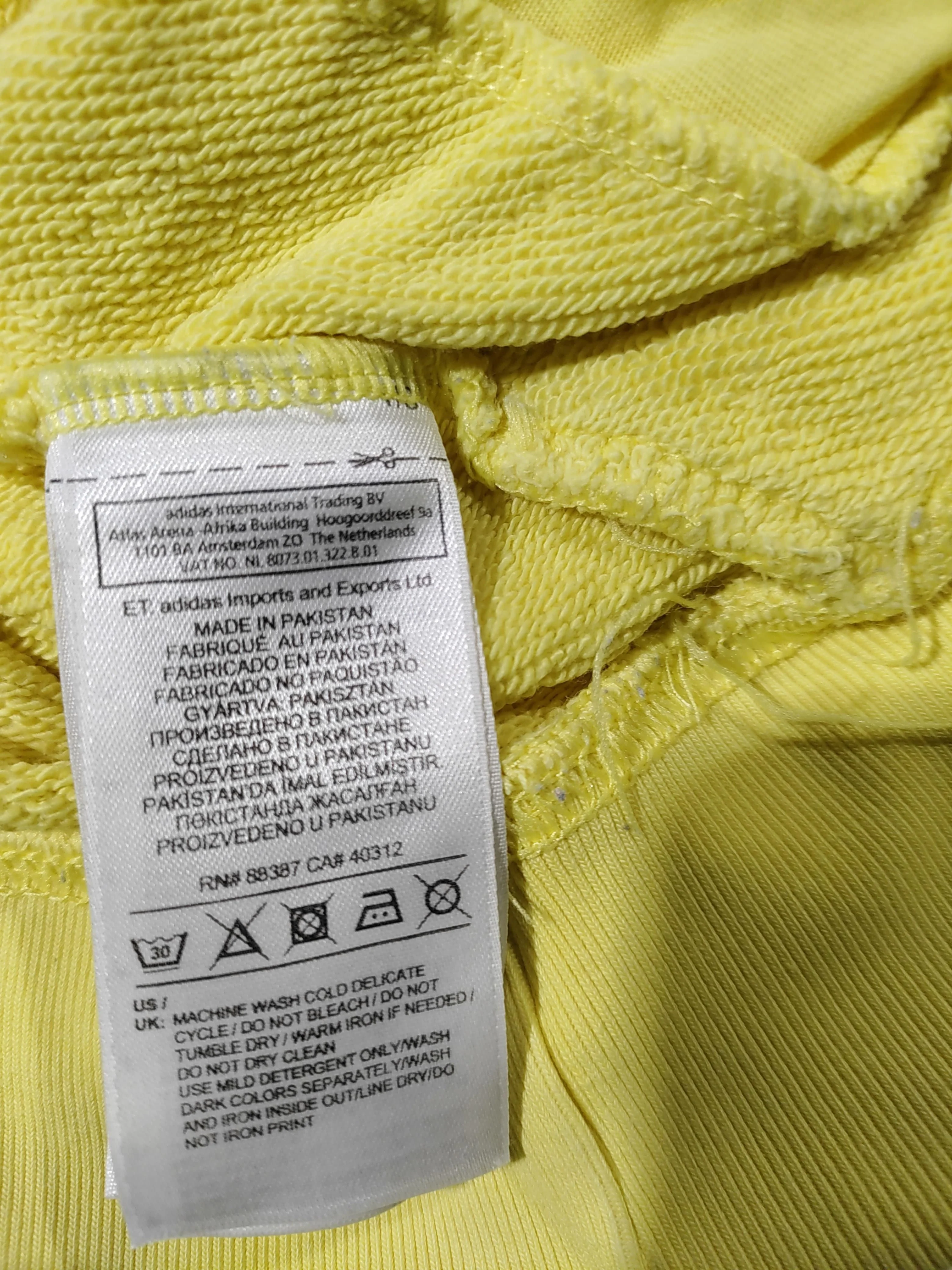 Adidas Women's Hoodie UK 12 Yellow Graphic 100% Cotton Pullover - Image 8