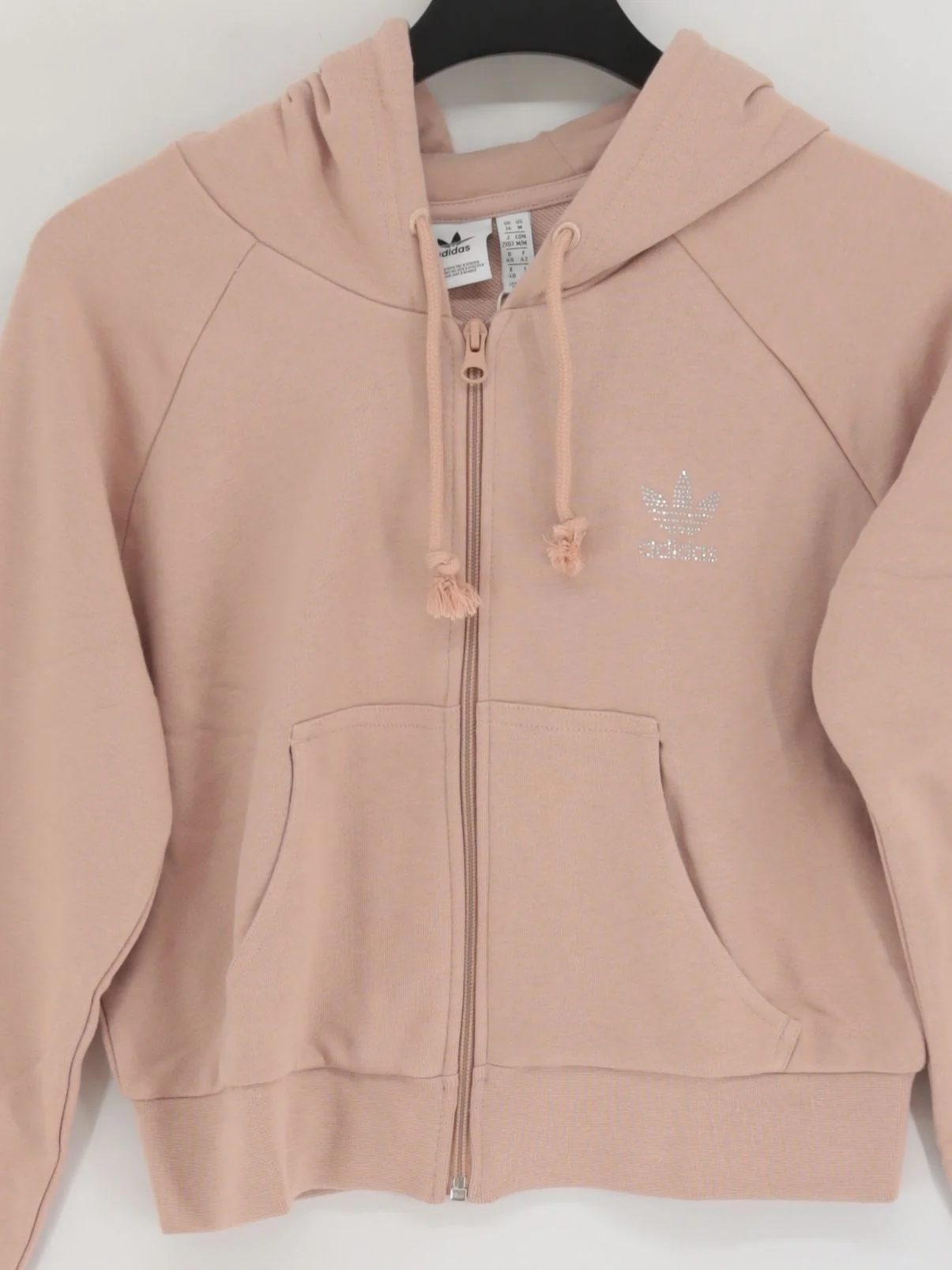 Adidas Women's Hoodie UK 14 Tan Cotton with Polyester Full Zip New with tags - Image 3