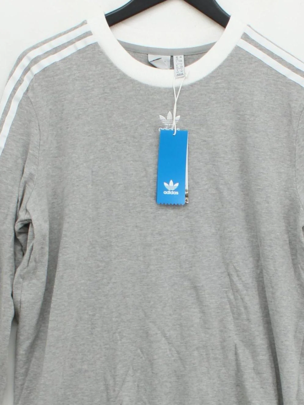 Adidas Women's Hoodie UK 20 Grey Striped Cotton with Elastane Pullover - Image 3