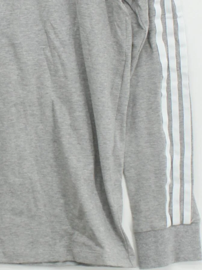 Adidas Women's Hoodie UK 20 Grey Striped Cotton with Elastane Pullover - Image 4