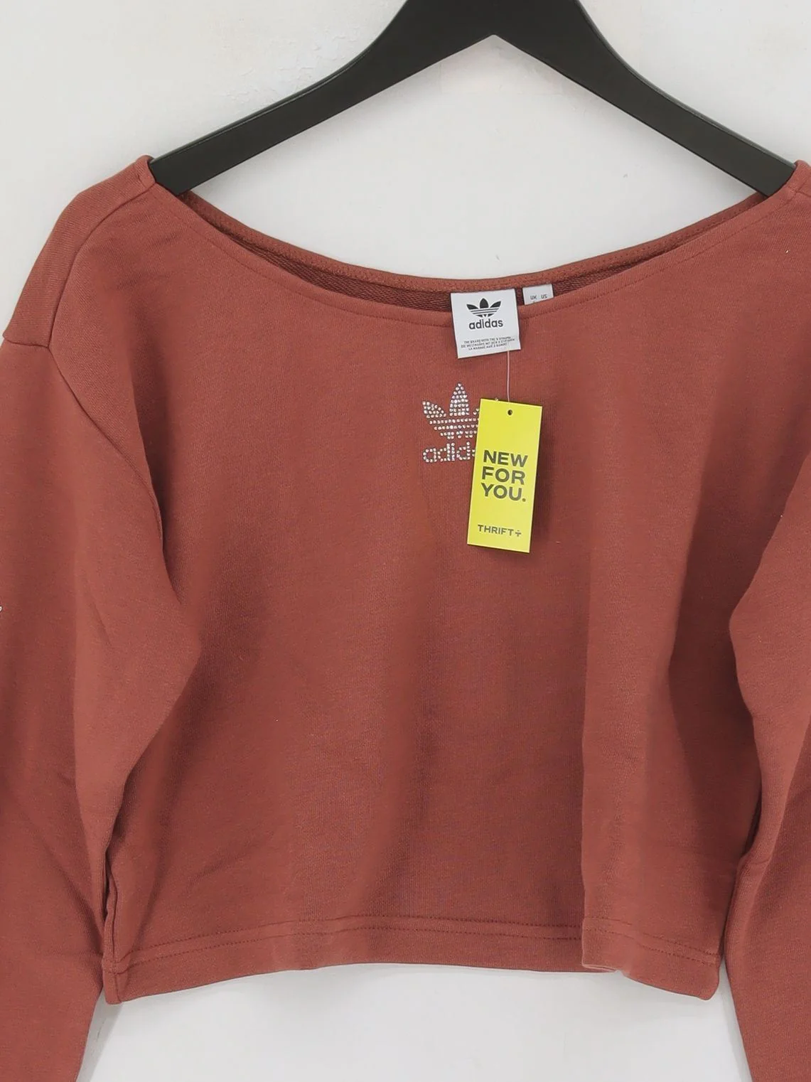 Adidas Women's Hoodie UK 6 Brown Cotton with Polyester Pullover New with tags - Image 3
