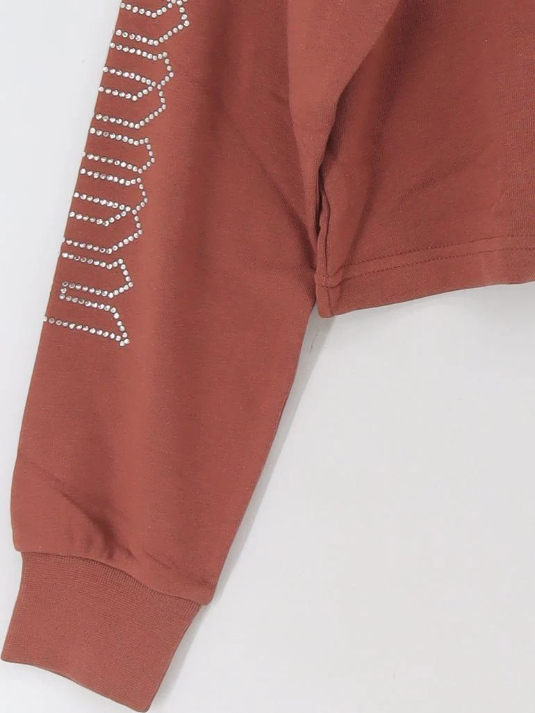 Adidas Women's Hoodie UK 6 Brown Cotton with Polyester Pullover New with tags - Image 4