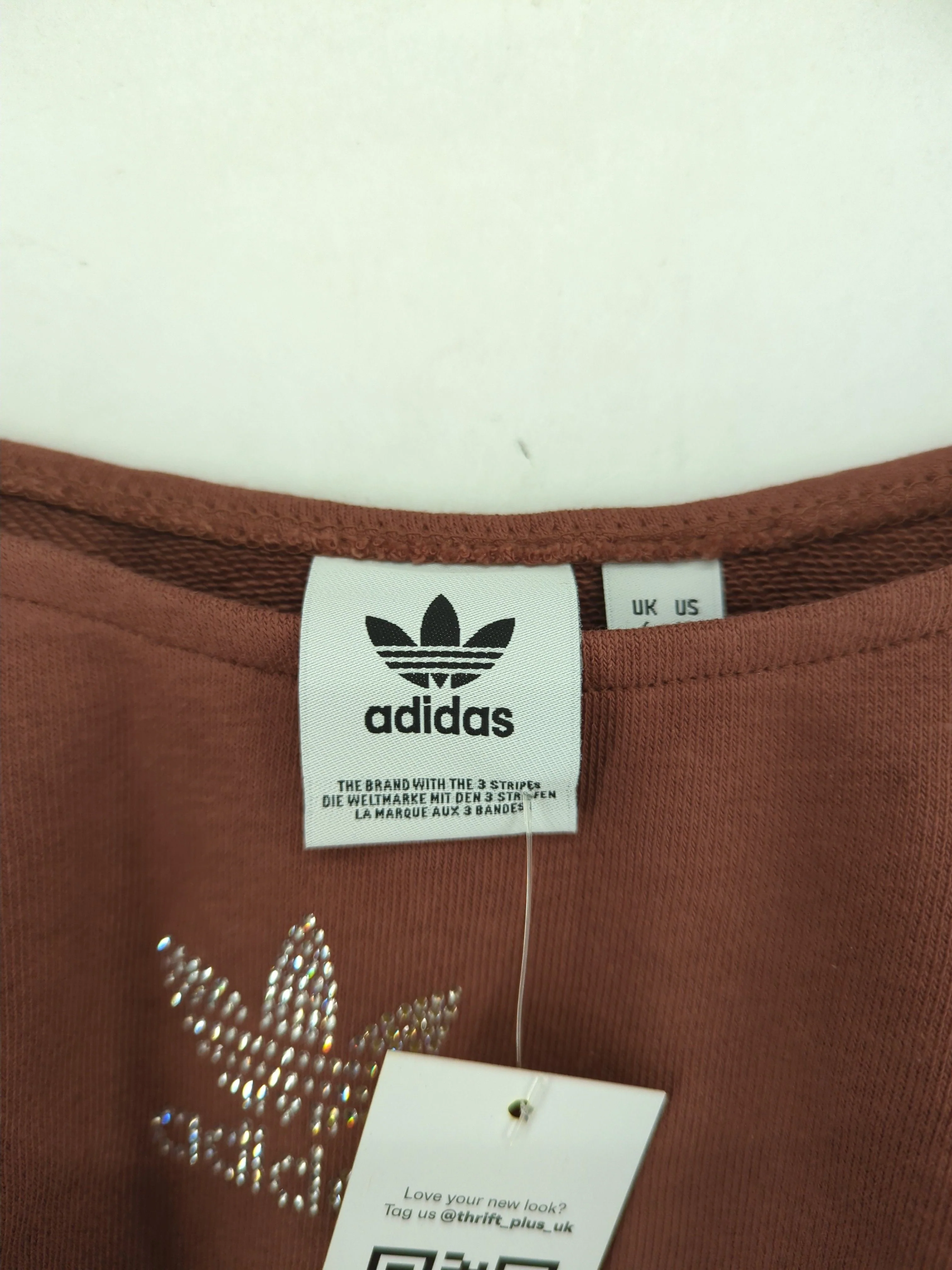 Adidas Women's Hoodie UK 6 Brown Cotton with Polyester Pullover New with tags - Image 5