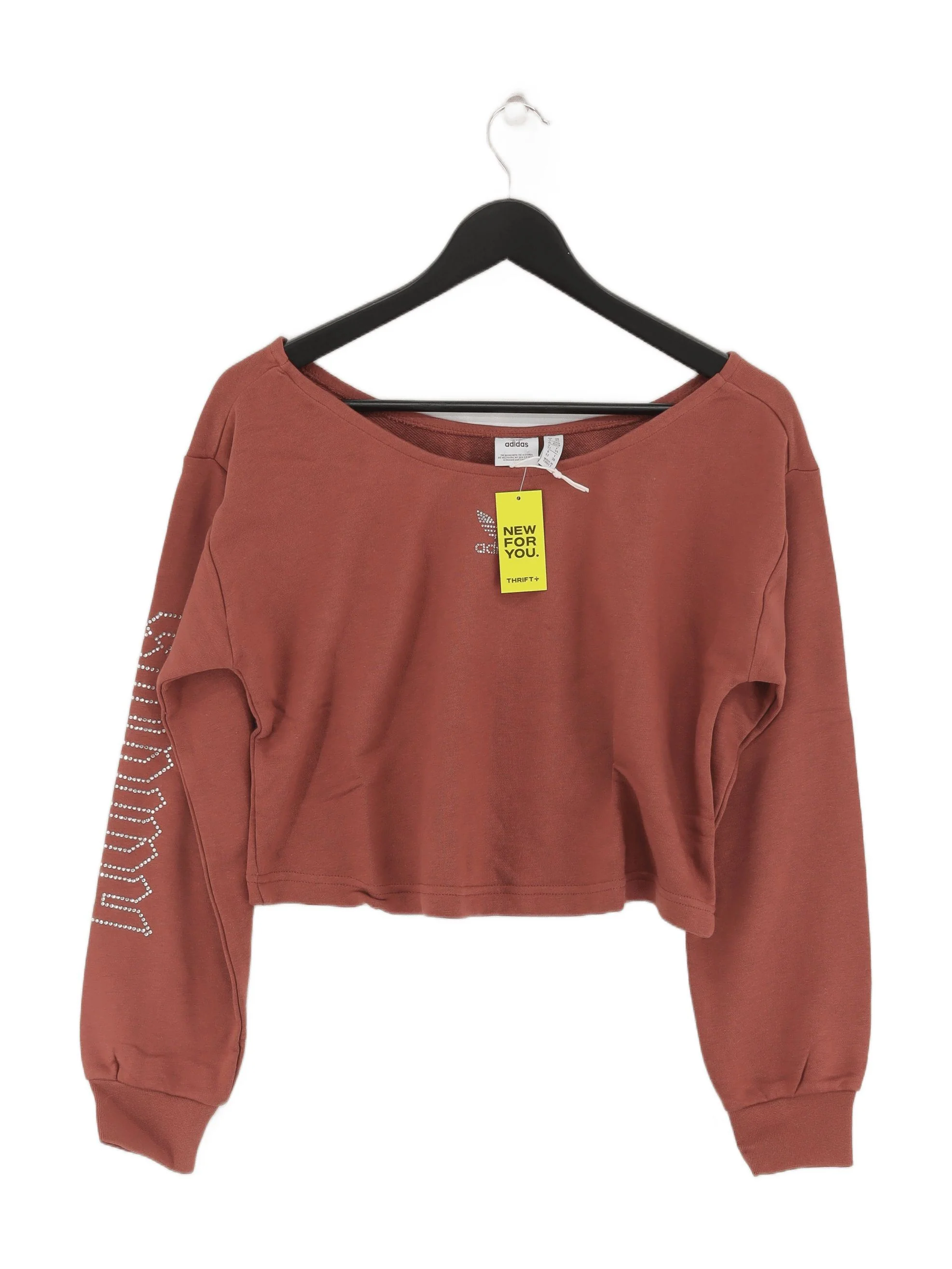 Adidas Women's Hoodie UK 6 Brown Cotton with Polyester Pullover New with tags