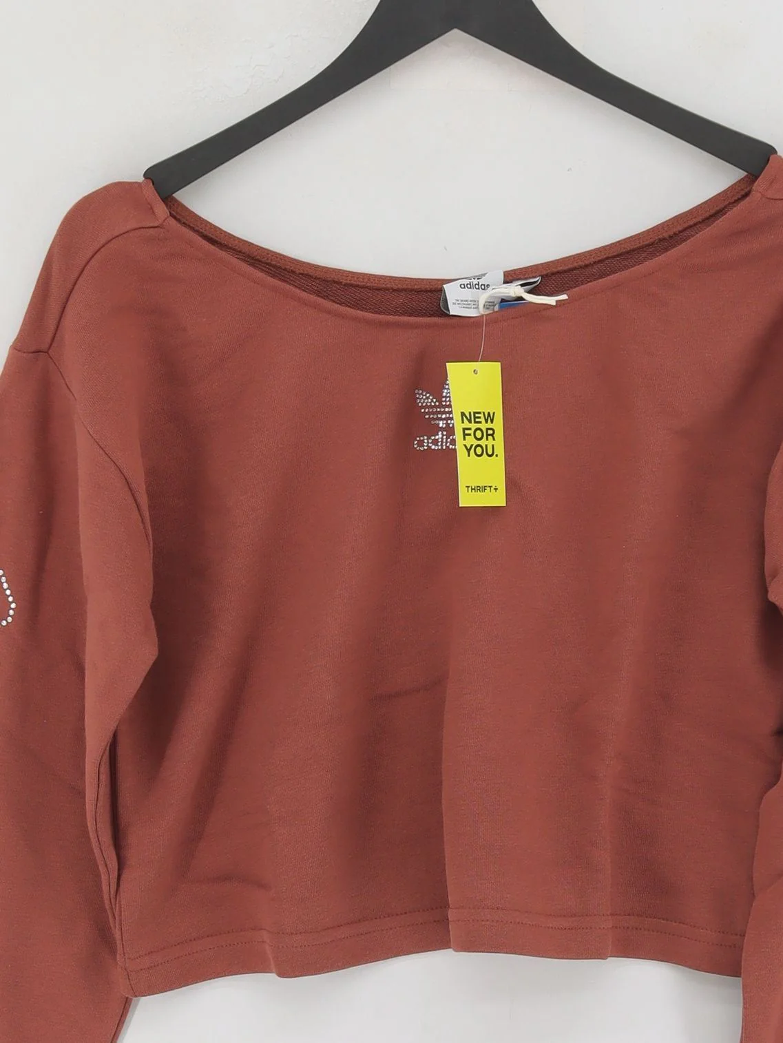 Adidas Women's Hoodie UK 6 Brown Cotton with Polyester Pullover New with tags - Image 3