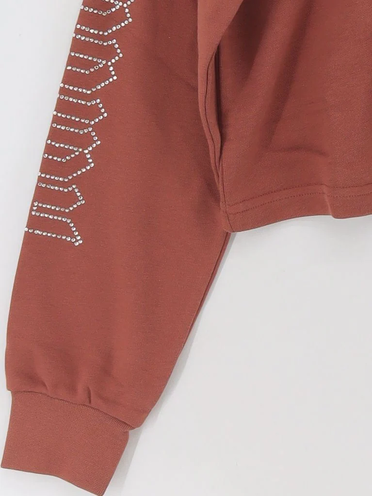 Adidas Women's Hoodie UK 6 Brown Cotton with Polyester Pullover New with tags - Image 4