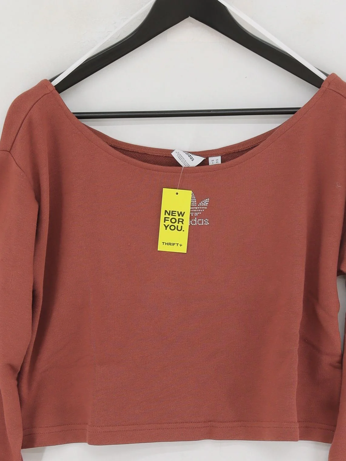 Adidas Women's Hoodie UK 6 Brown Cotton with Polyester Pullover New with tags - Image 3