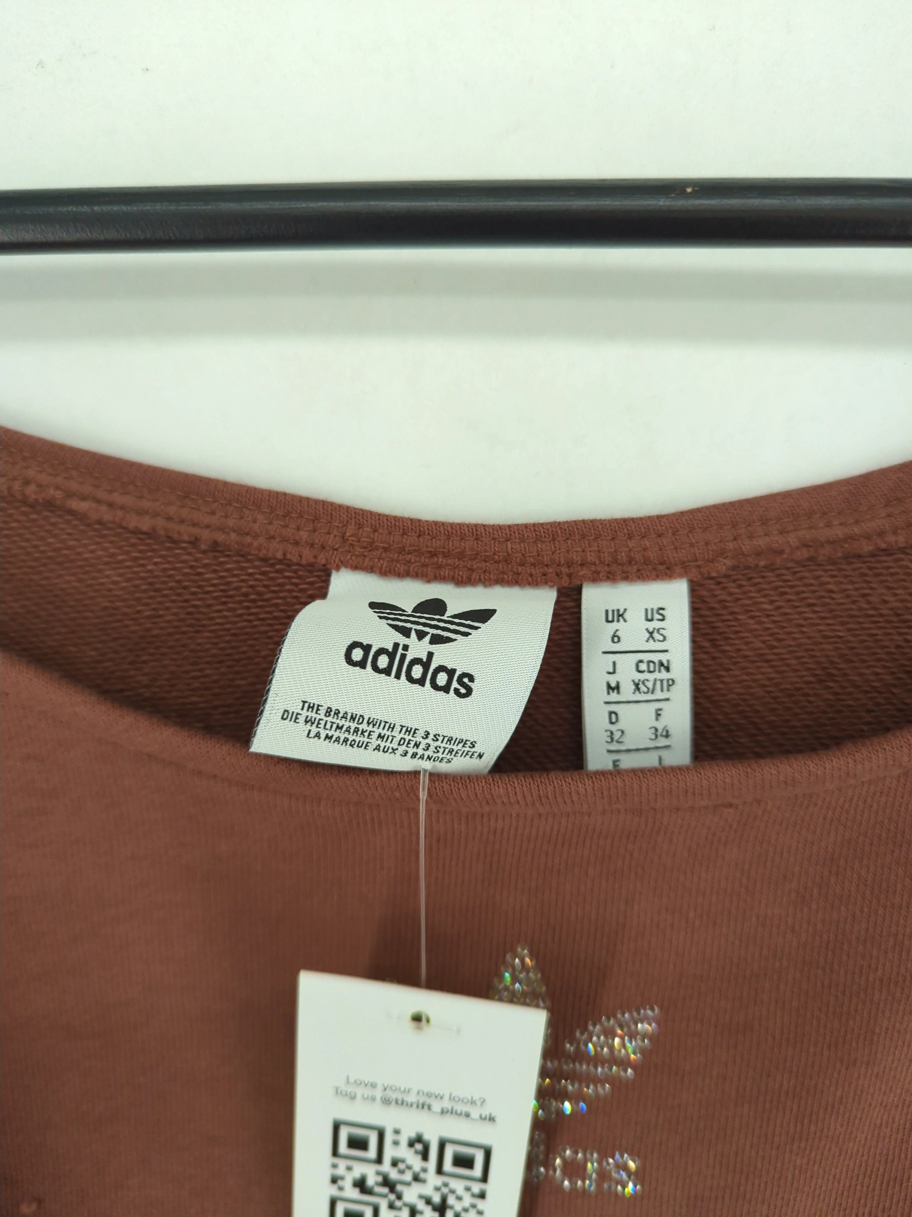 Adidas Women's Hoodie UK 6 Brown Cotton with Polyester Pullover New with tags - Image 5