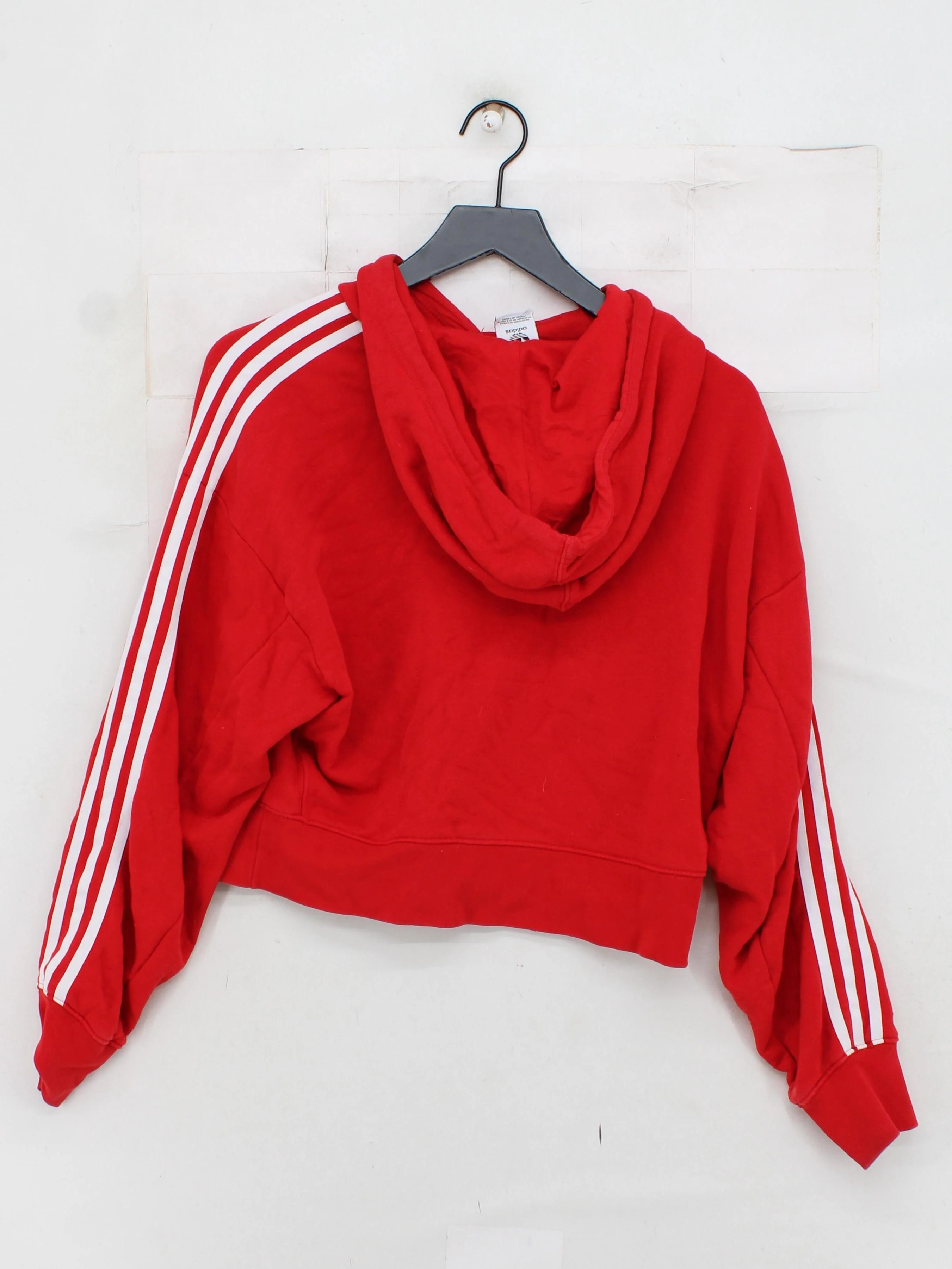 Adidas Women's Hoodie UK 6 Red Cotton with Elastane Pullover - Image 2
