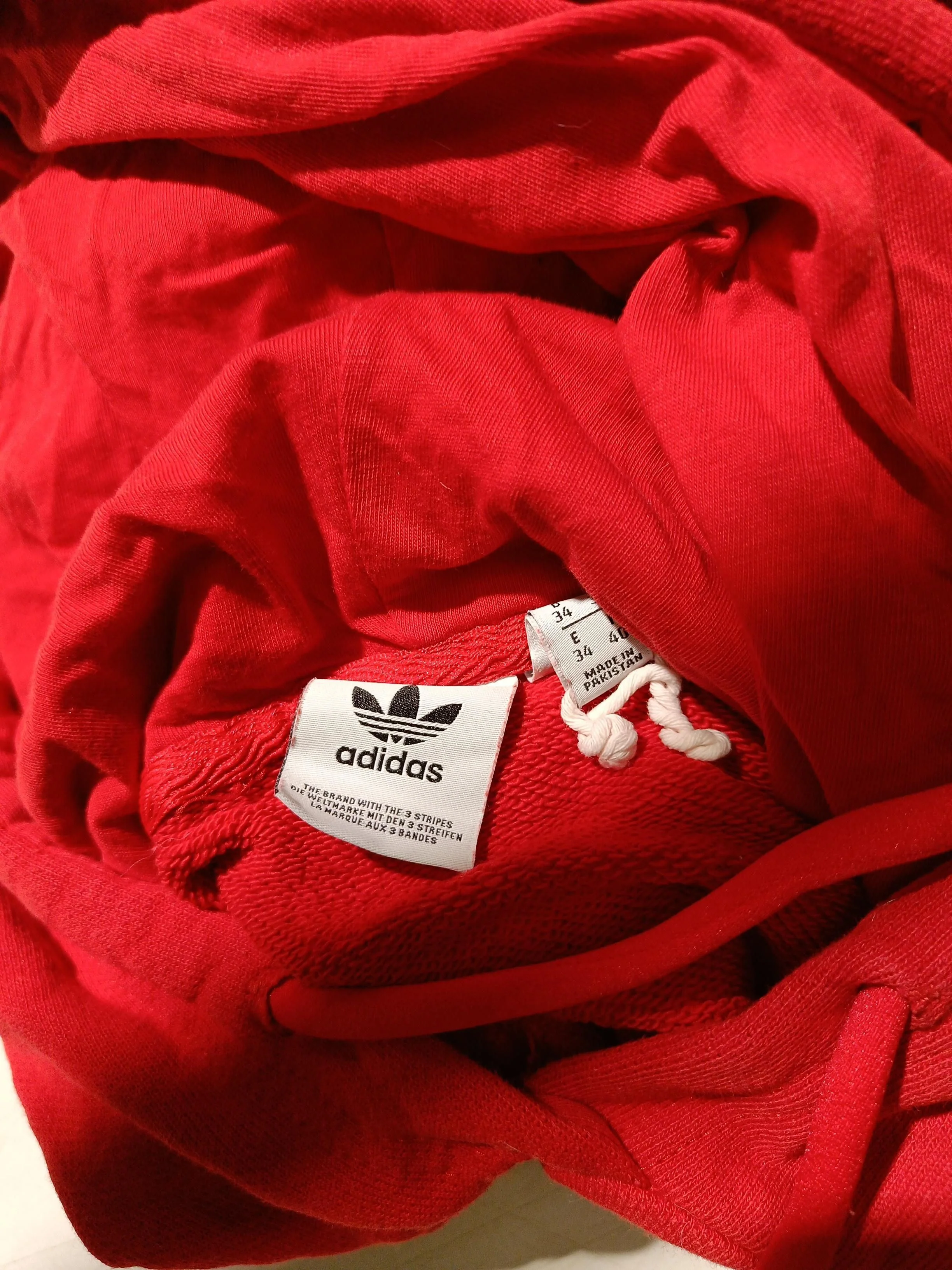 Adidas Women's Hoodie UK 6 Red Cotton with Elastane Pullover - Image 5