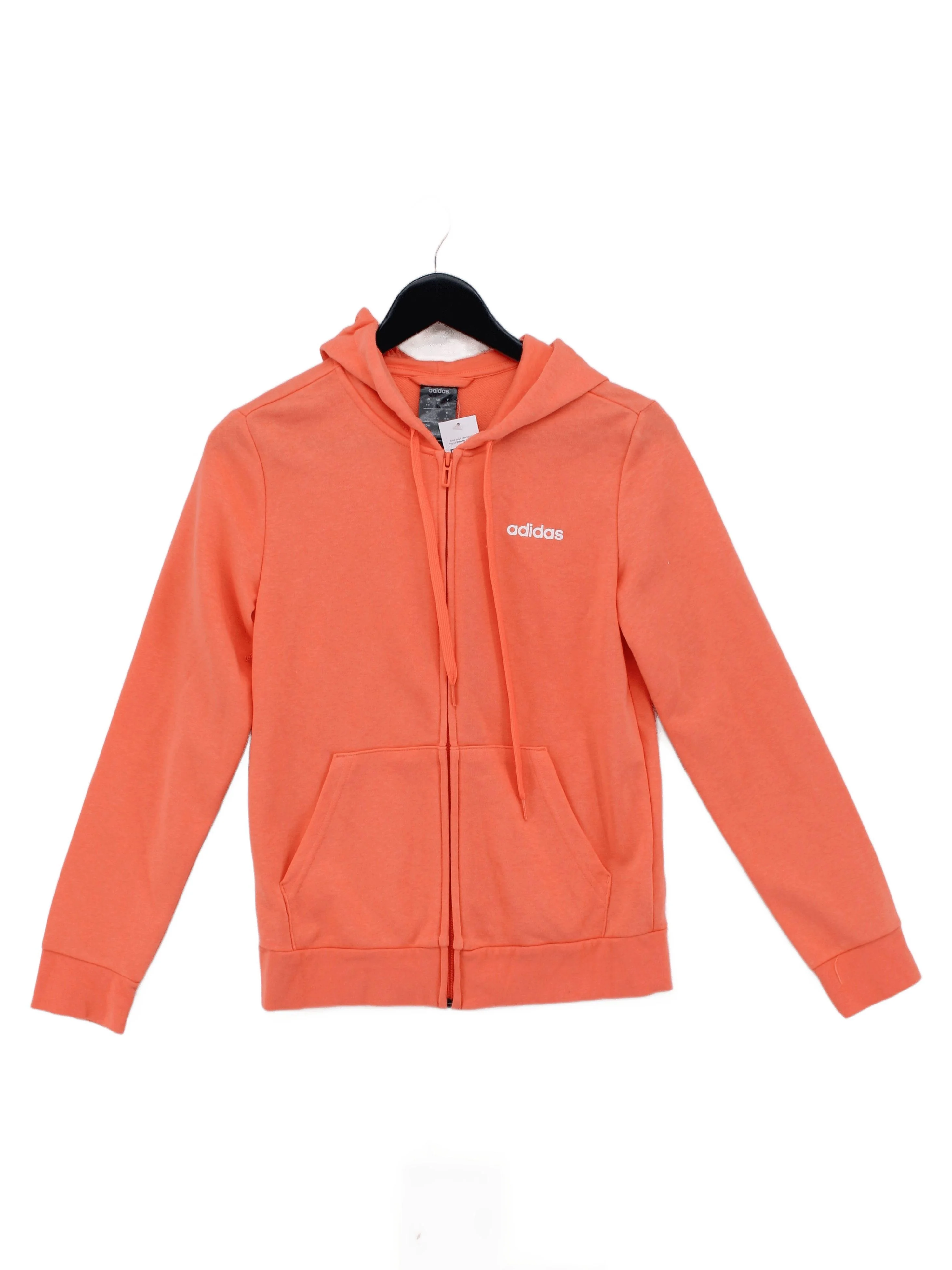 Adidas Women's Hoodie UK 8 Orange 100% Other Full Zip