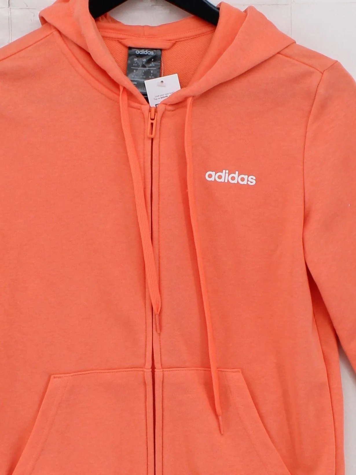 Adidas Women's Hoodie UK 8 Orange 100% Other Full Zip - Image 3