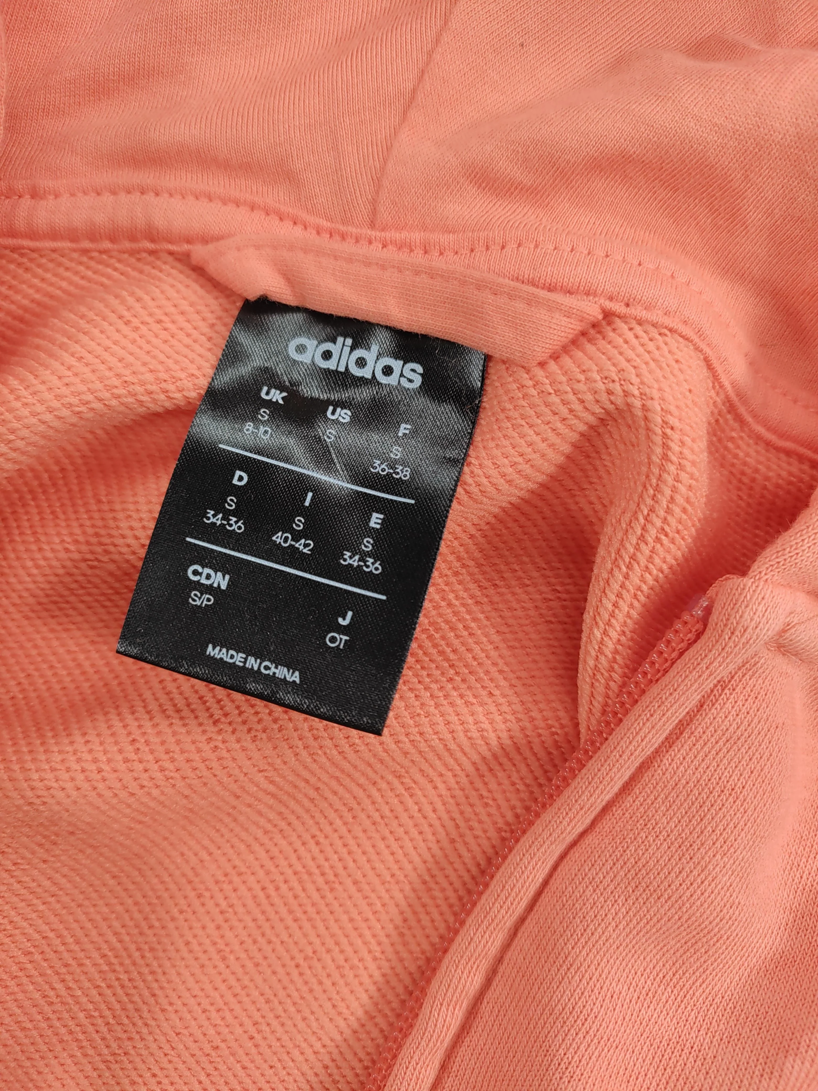 Adidas Women's Hoodie UK 8 Orange 100% Other Full Zip - Image 6