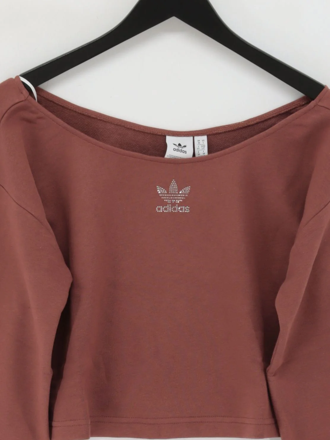Adidas Women's Jumper UK 10 Brown Cotton with Polyester Pullover New with tags - Image 3