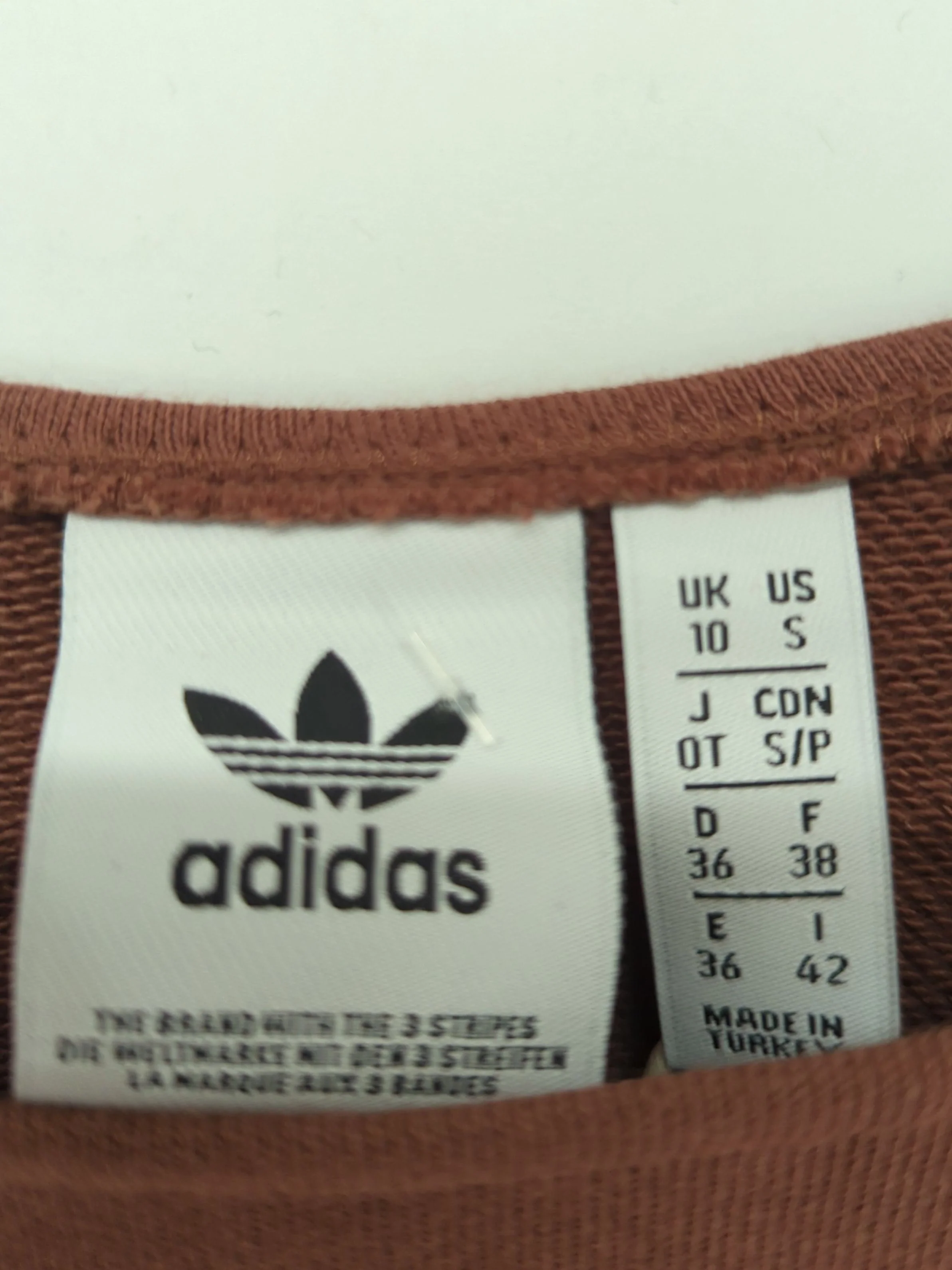 Adidas Women's Jumper UK 10 Brown Cotton with Polyester Pullover New with tags - Image 5