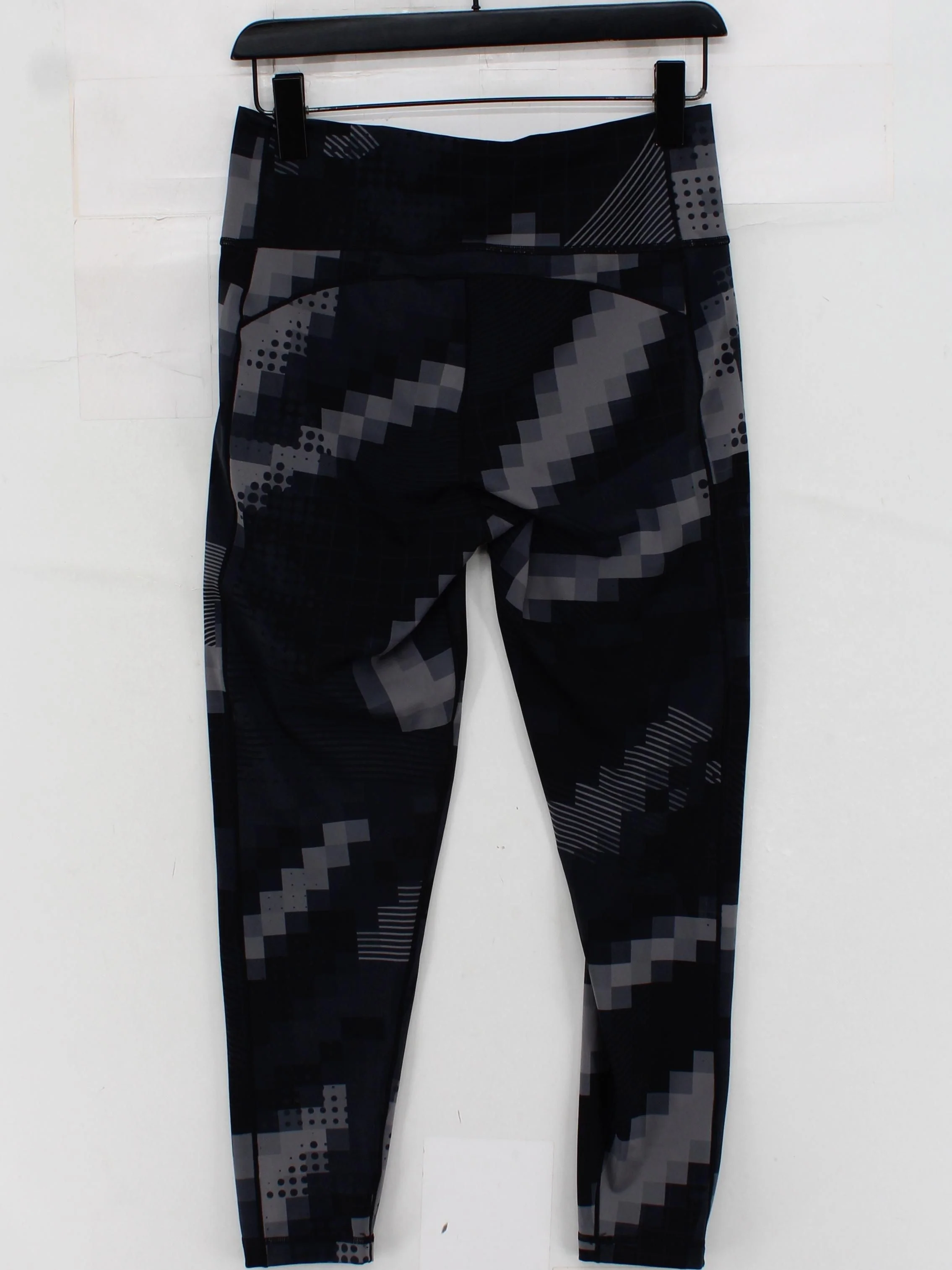 Adidas Women's Leggings L Grey Geometric Polyester with Elastane, Nylon Cropped - Image 2