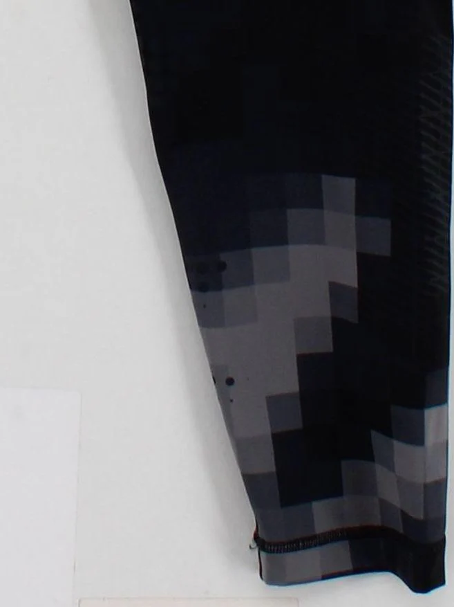 Adidas Women's Leggings L Grey Geometric Polyester with Elastane, Nylon Cropped - Image 4