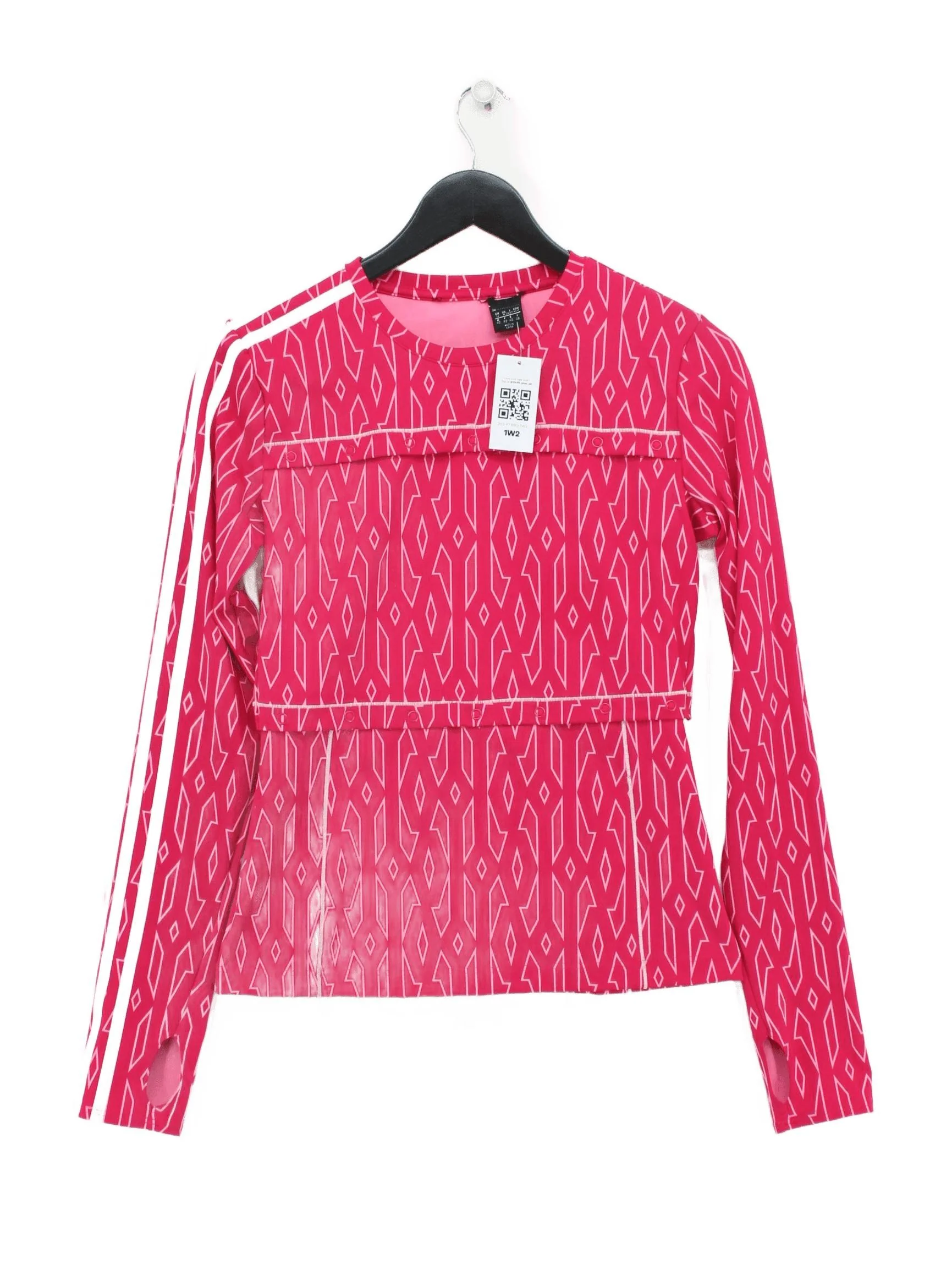 Adidas Women's Loungewear S Pink Geometric Polyester with Elastane Basic