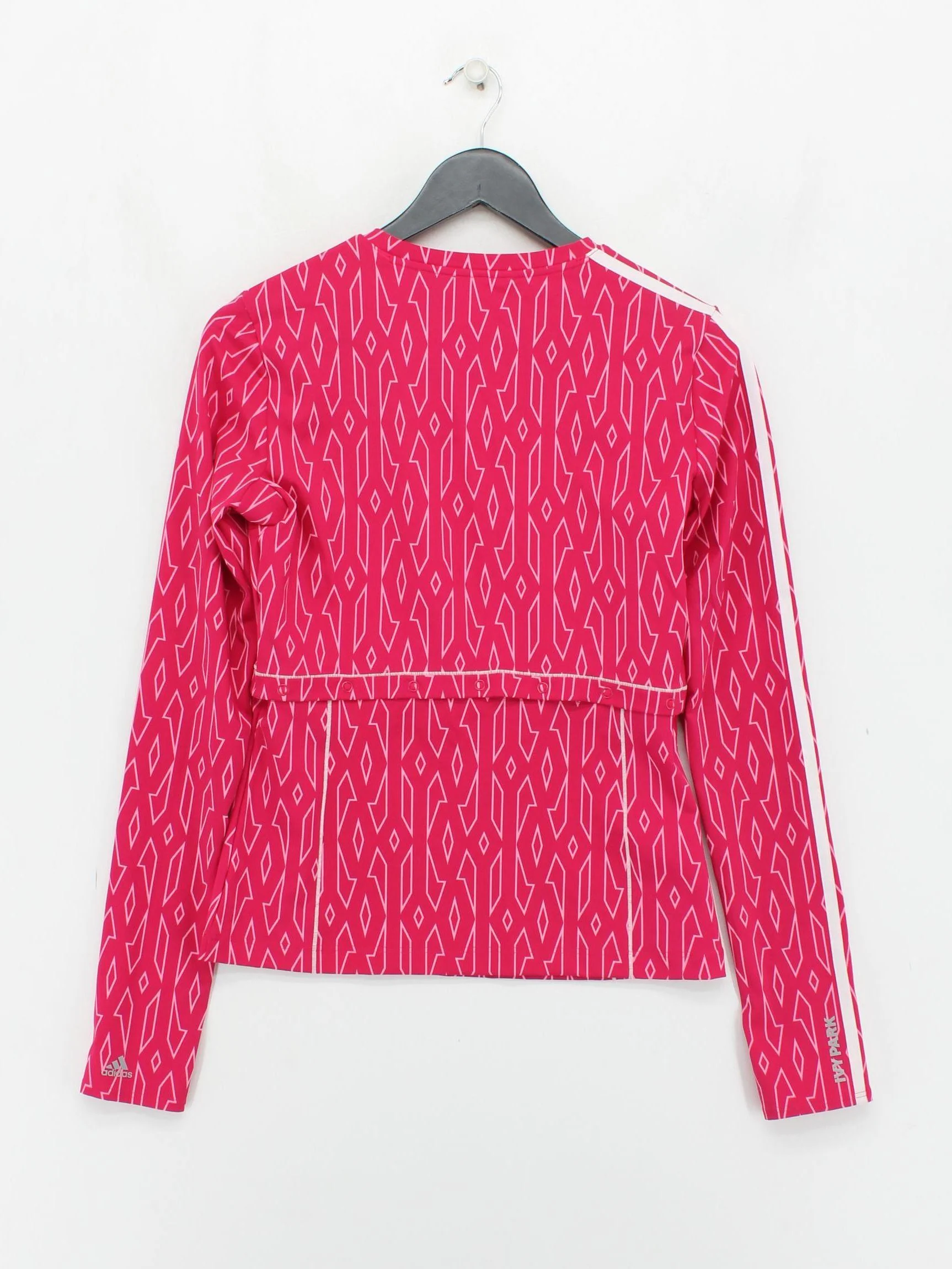 Adidas Women's Loungewear S Pink Geometric Polyester with Elastane Basic - Image 2