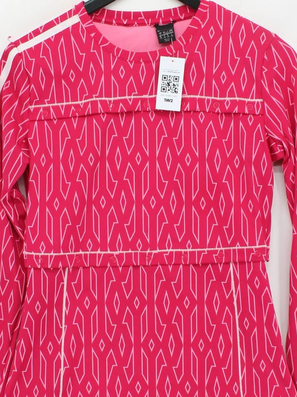 Adidas Women's Loungewear S Pink Geometric Polyester with Elastane Basic - Image 3
