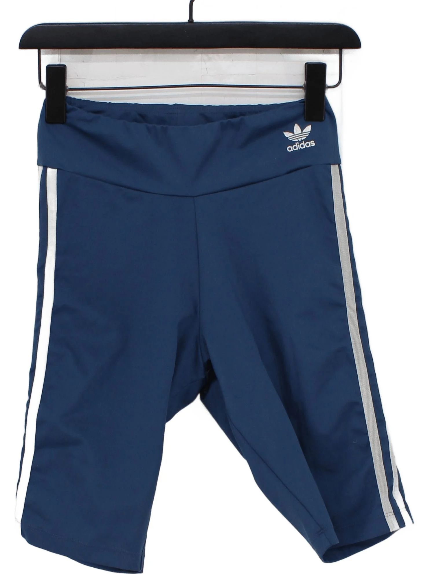 Adidas Women's Shorts UK 8 Blue Polyester with Elastane Sweat