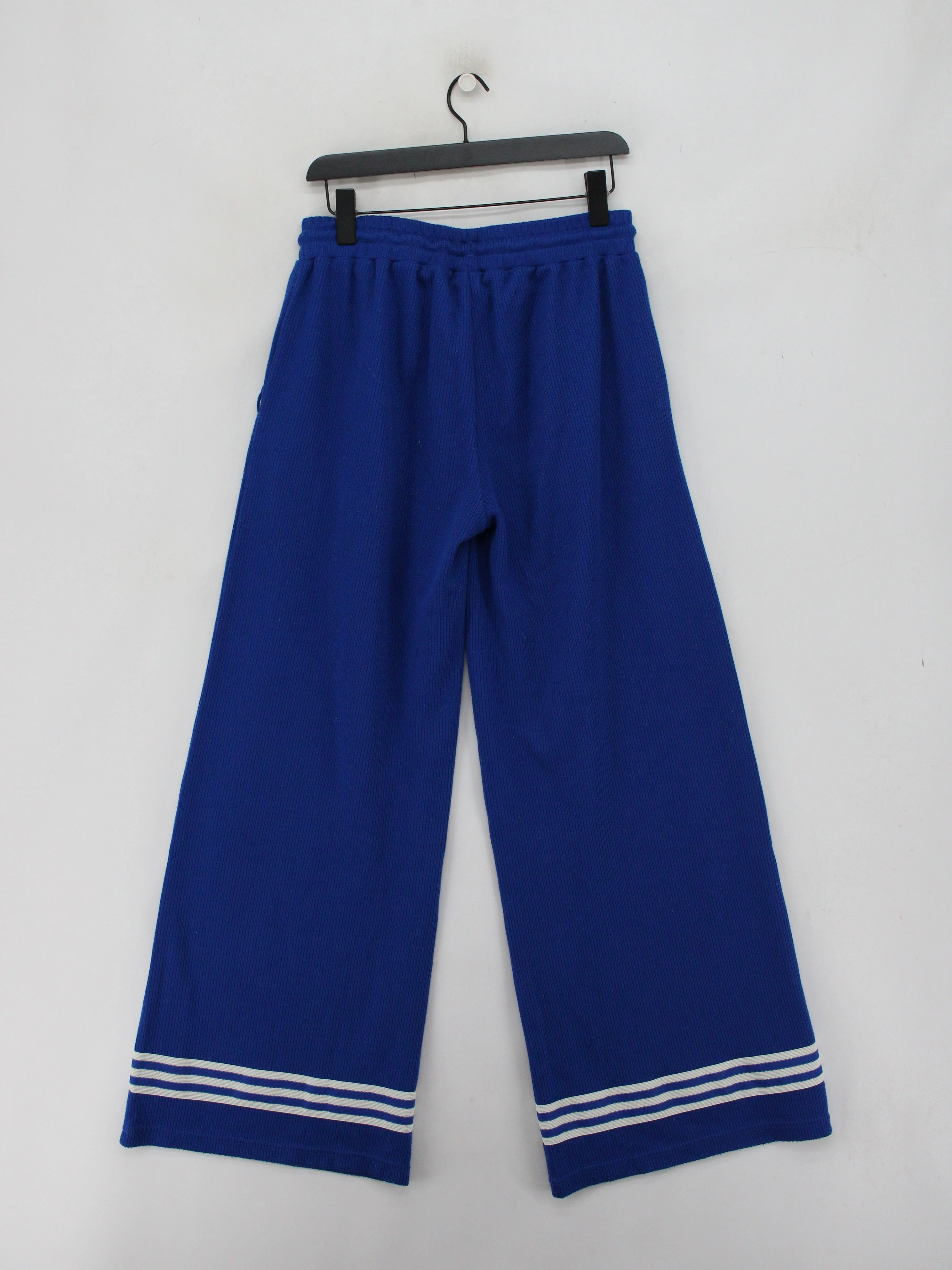 Adidas Women's Sports Bottoms UK 16 Blue Polyester with Spandex Sweatpants - Image 2