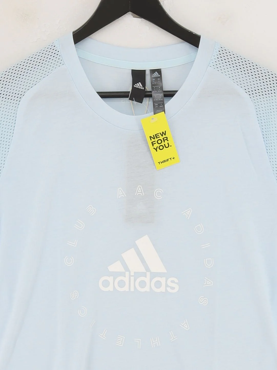 Adidas Women's T-Shirt L Blue Polyester with Cotton, Rayon Basic New with tags - Image 3