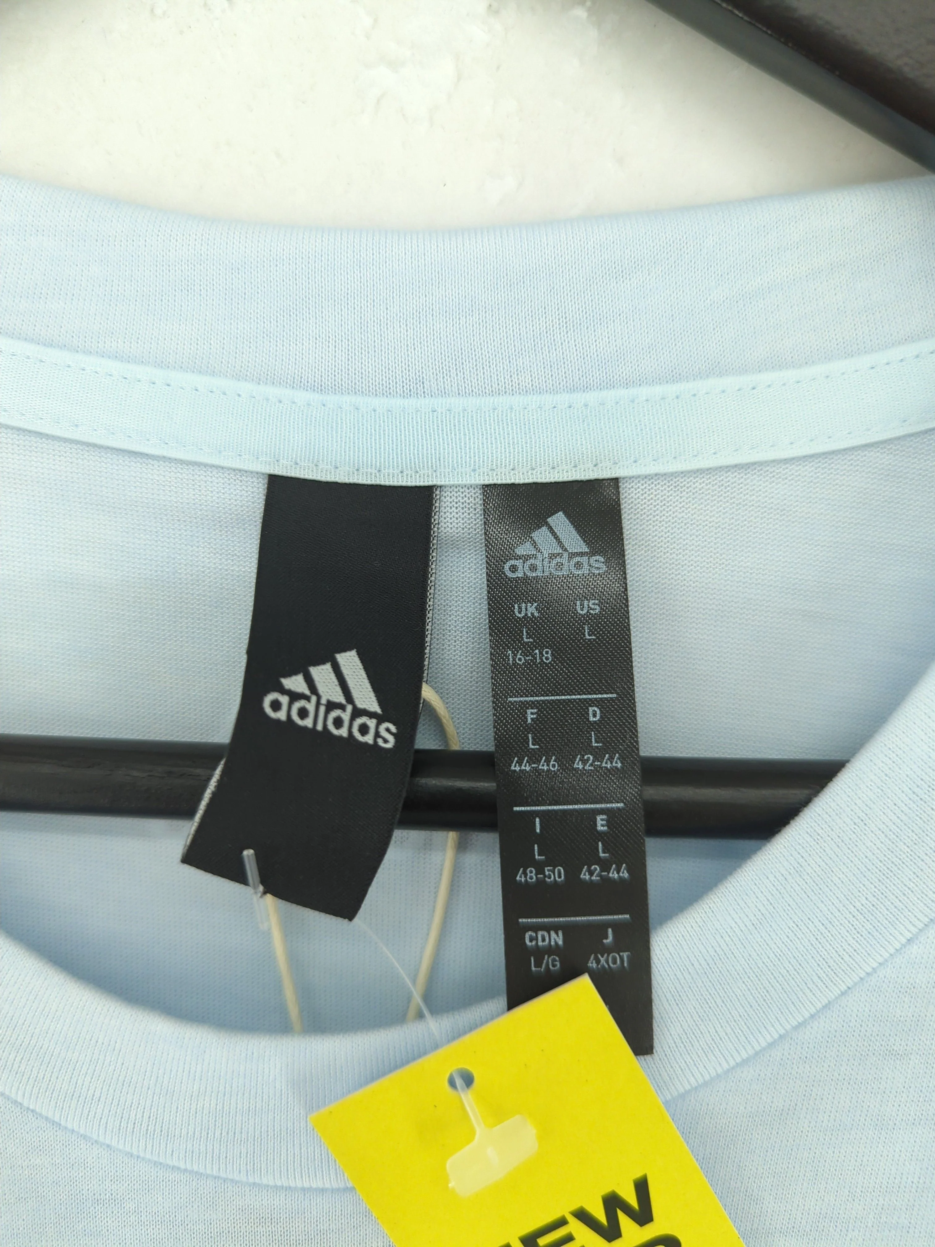 Adidas Women's T-Shirt L Blue Polyester with Cotton, Rayon Basic New with tags - Image 5