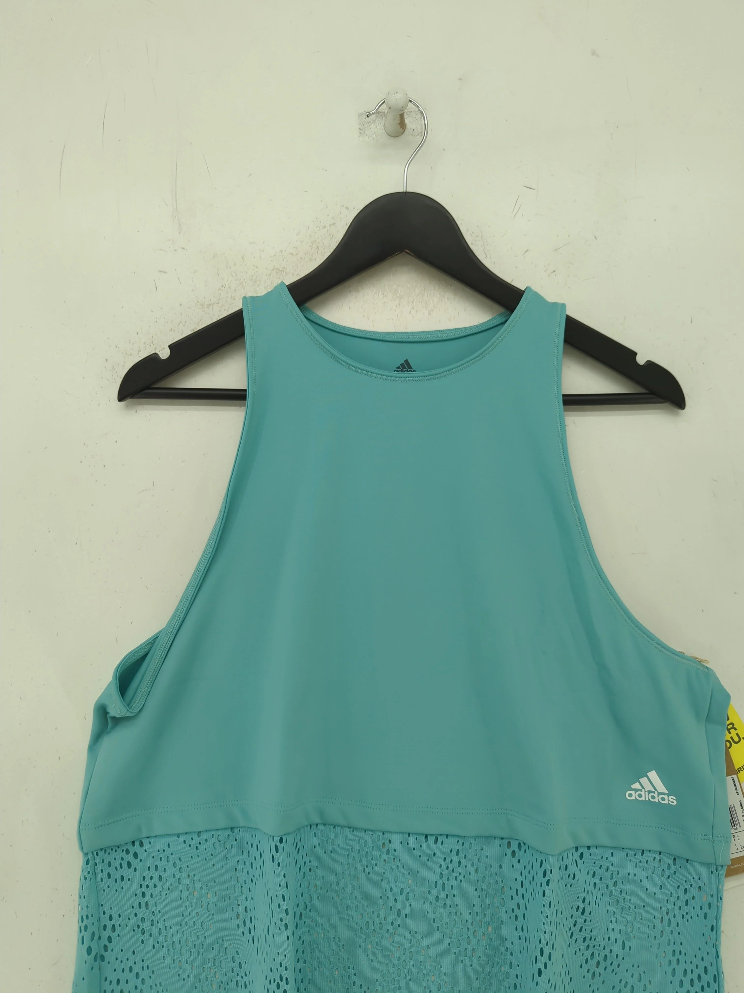 Adidas Women's T-Shirt L Blue Polyester with Elastane Basic New with tags - Image 3