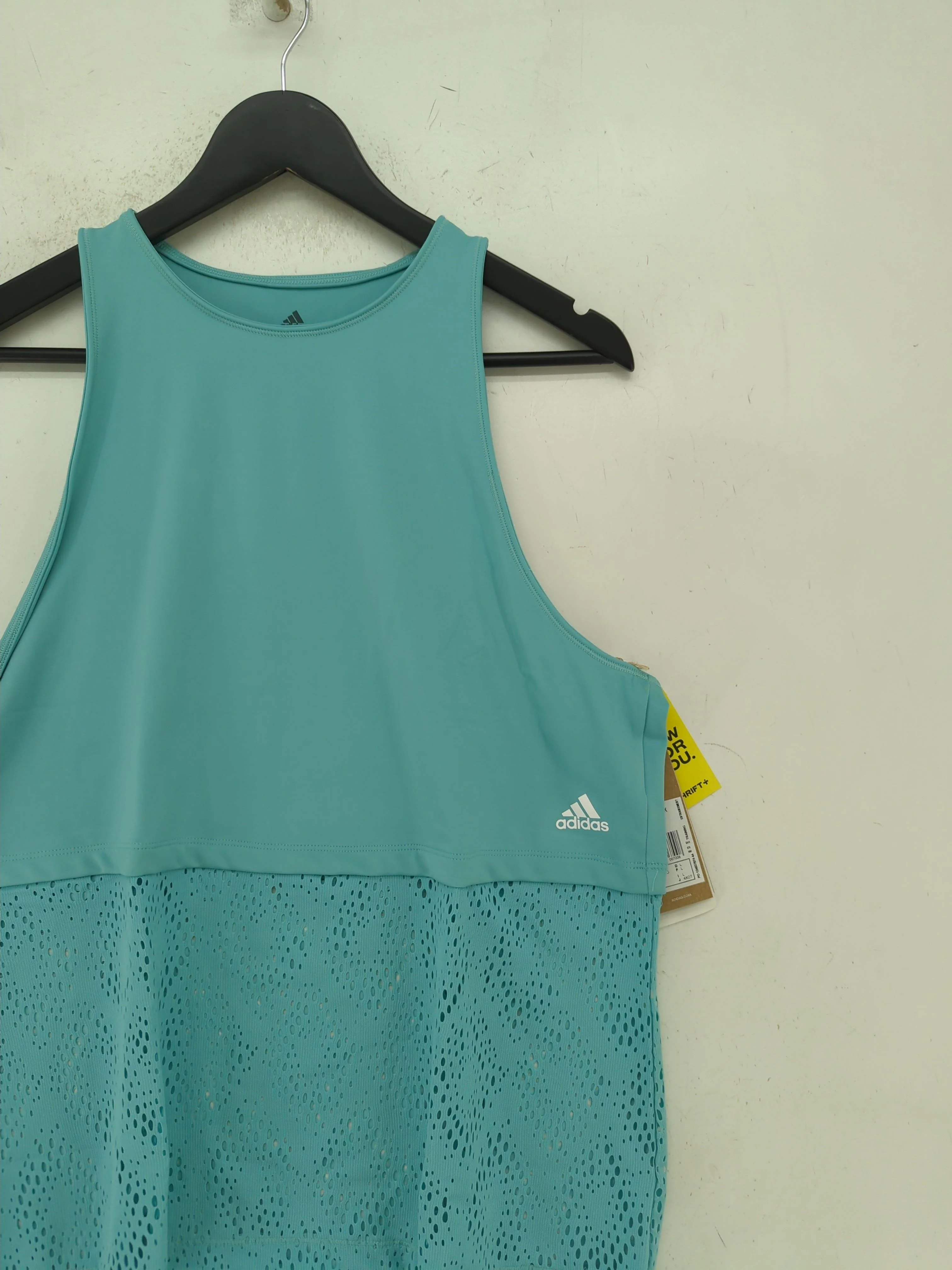Adidas Women's T-Shirt L Blue Polyester with Elastane Basic New with tags - Image 4