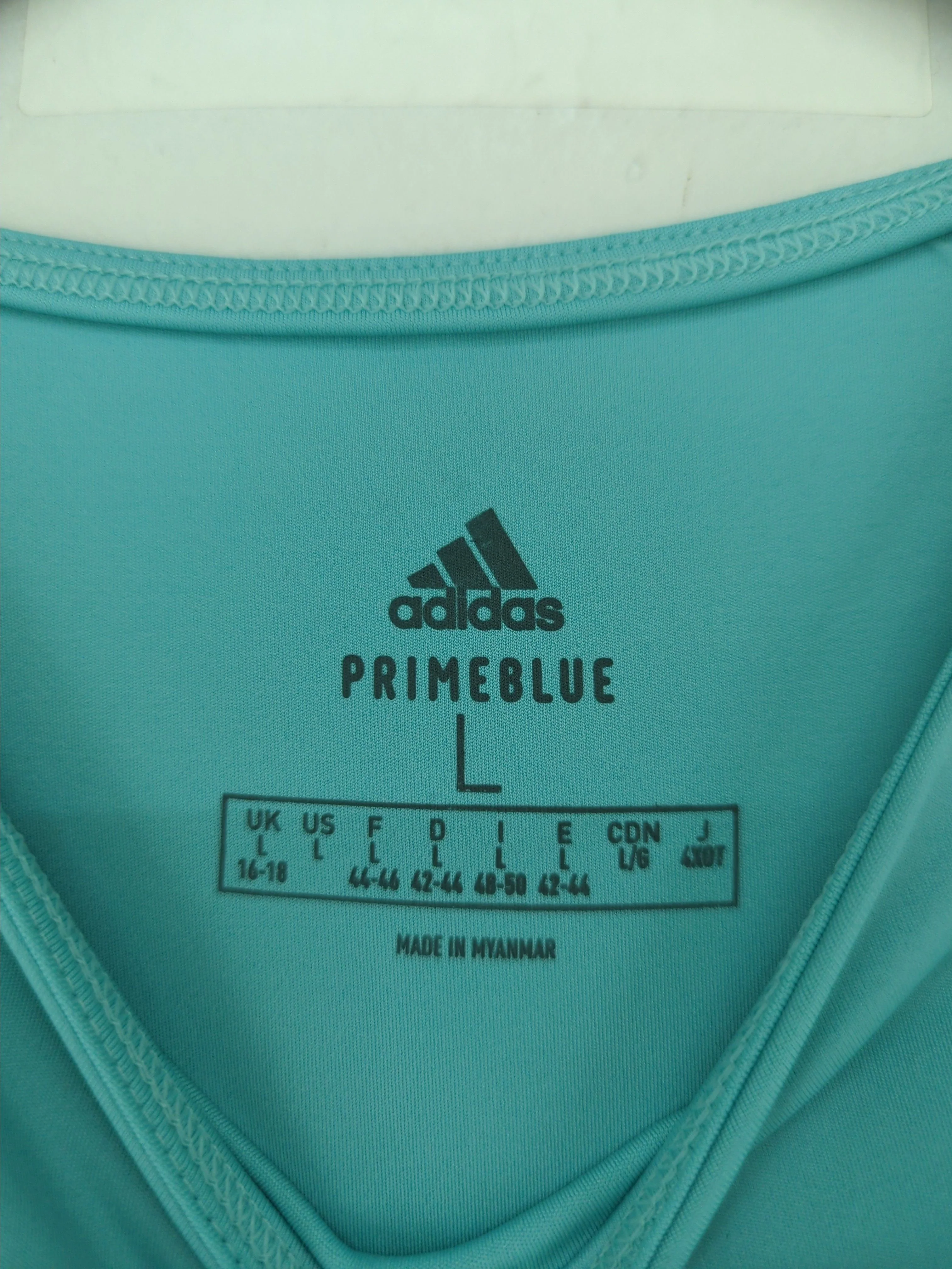 Adidas Women's T-Shirt L Blue Polyester with Elastane Basic New with tags - Image 5