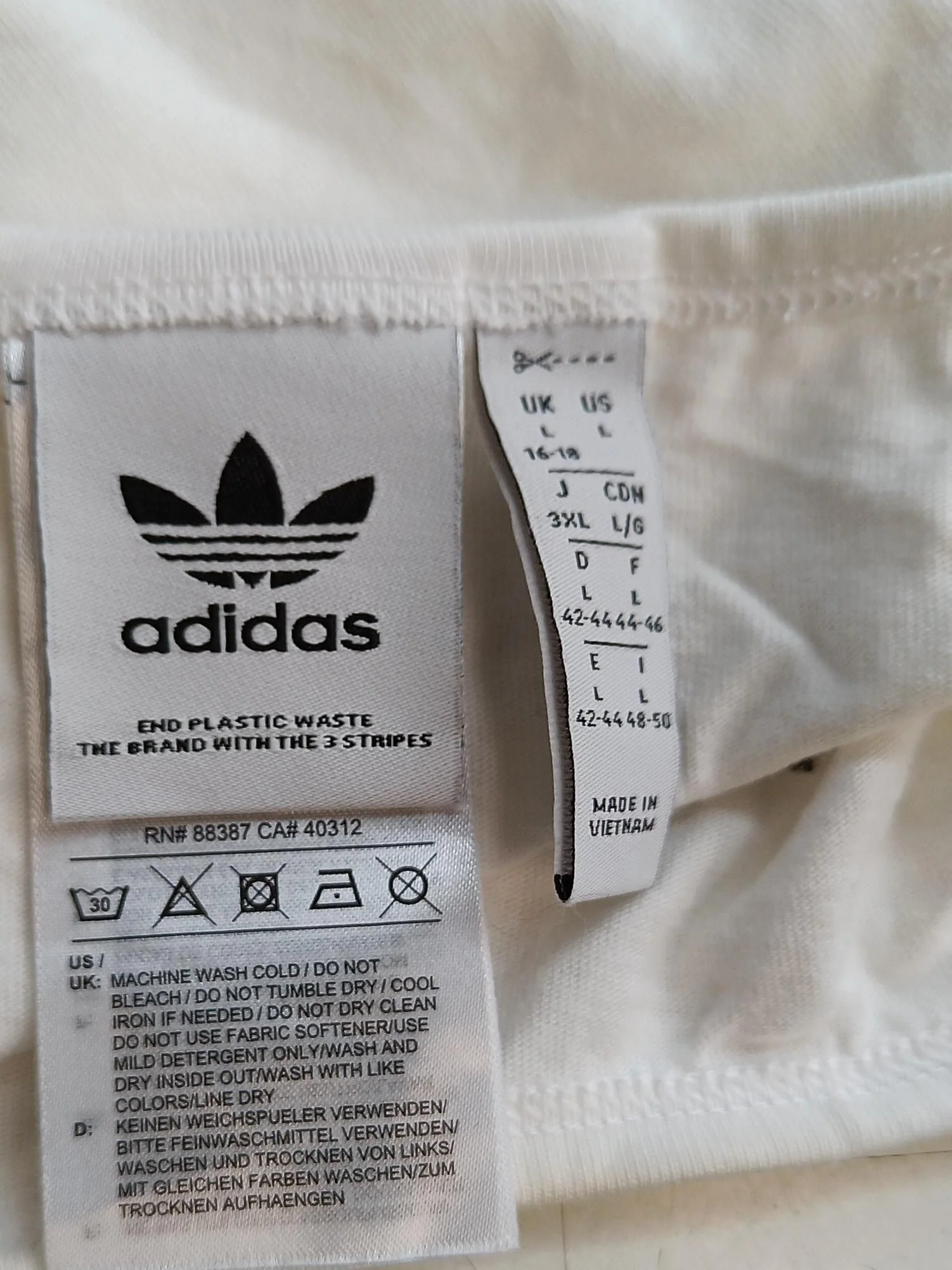 Adidas Women's T-Shirt L White 100% Cotton Basic - Image 6