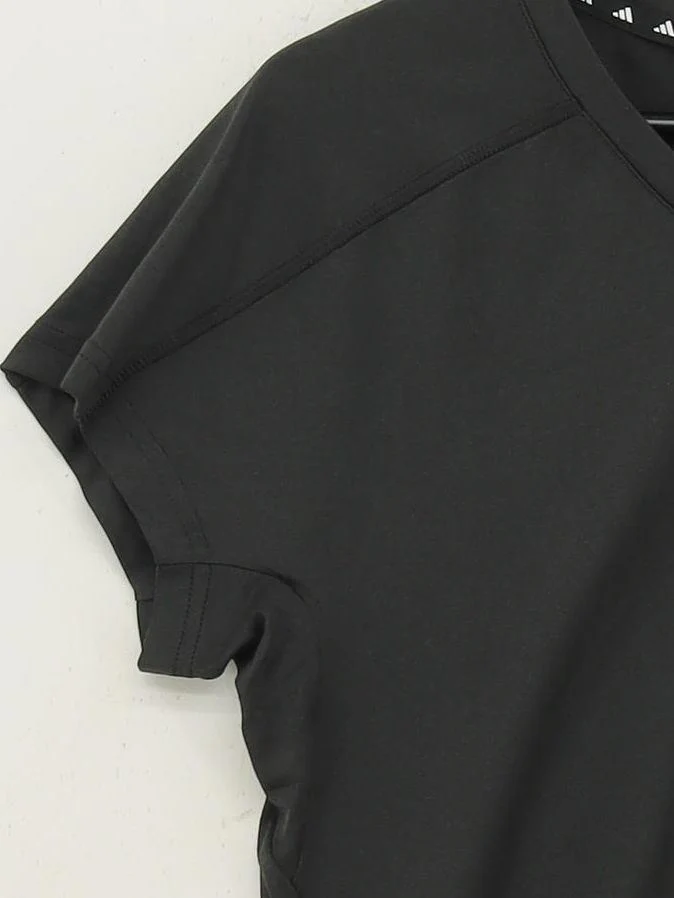 Adidas Women's T-Shirt M Black Polyester with Elastane Basic - Image 4