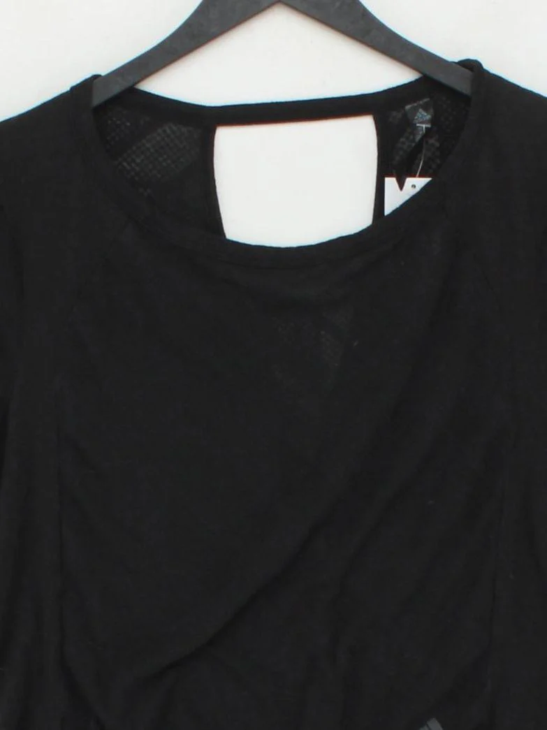 Adidas Women's T-Shirt M Black Polyester with Rayon, Cotton Basic - Image 3