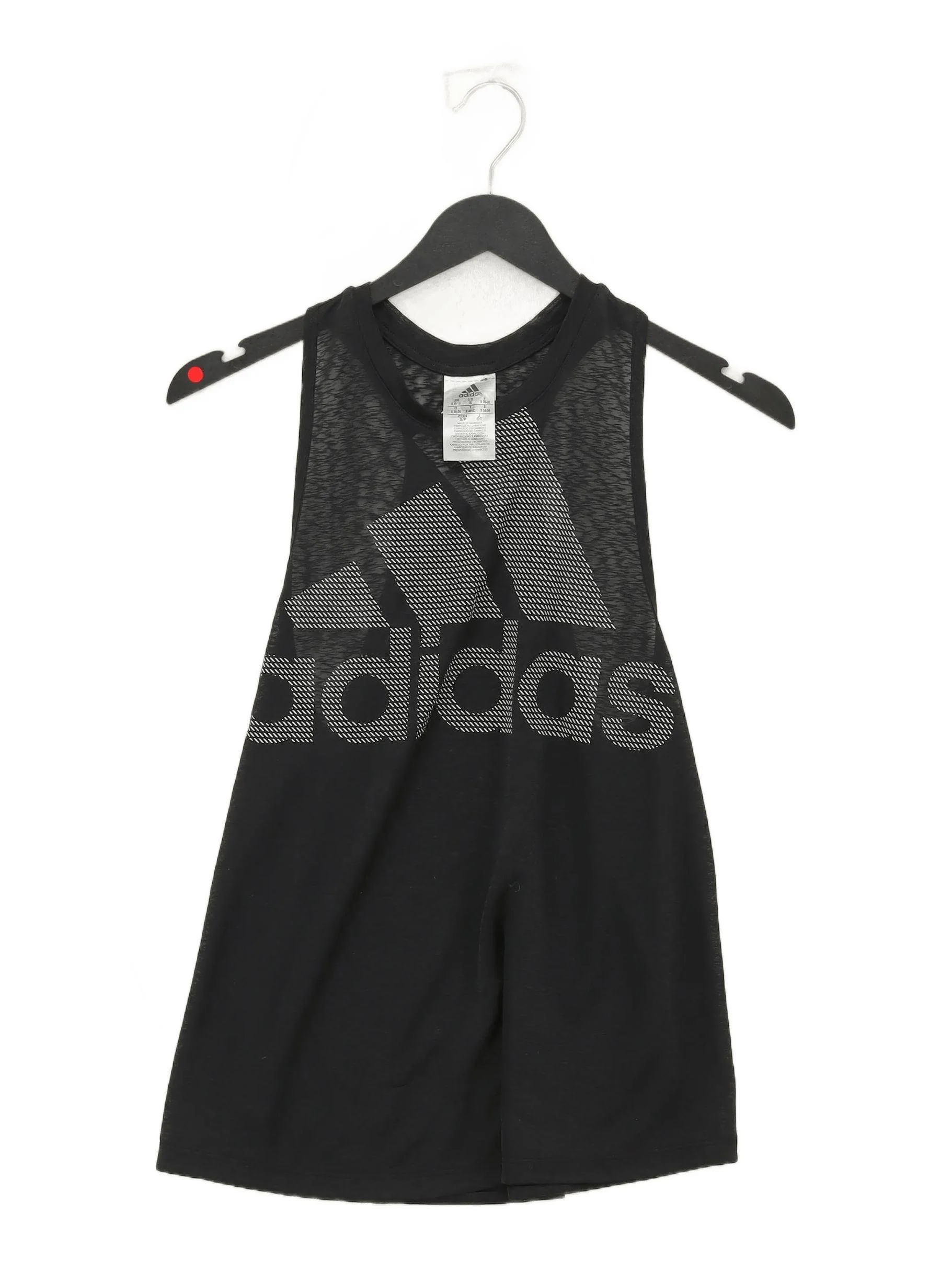 Adidas Women's T-Shirt S Black Graphic 100% Polyester Sleeveless Basic