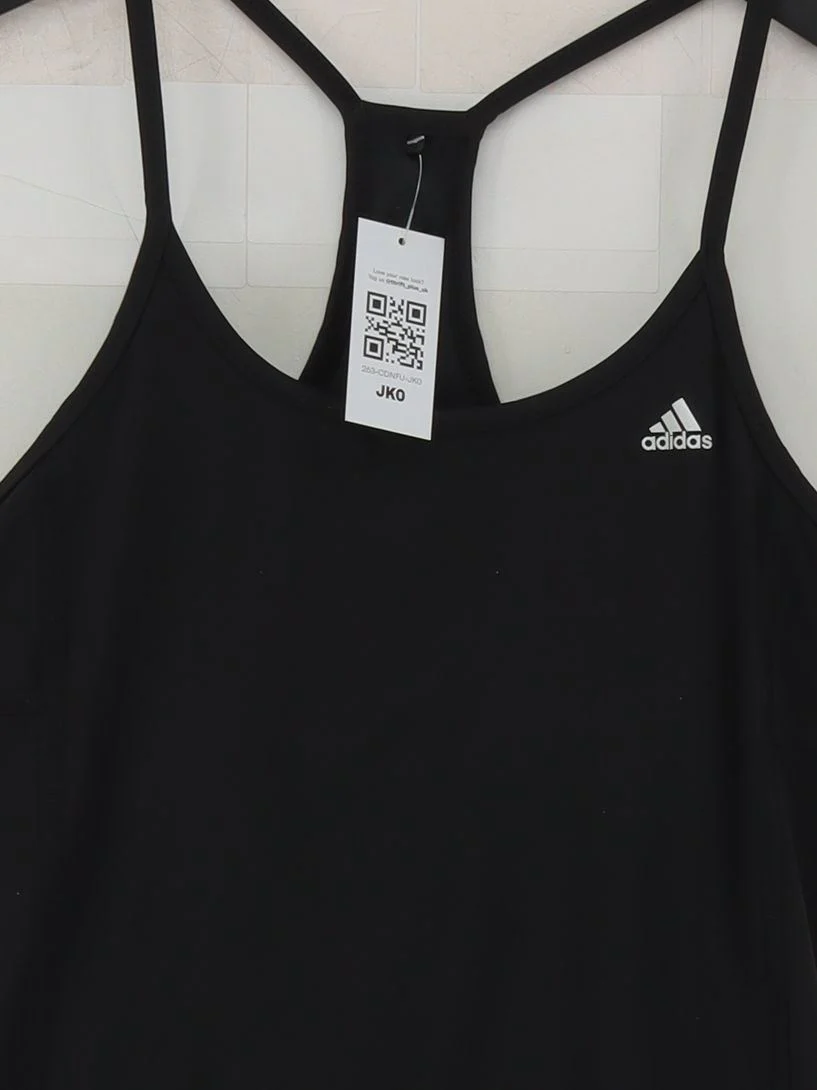 Adidas Women's T-Shirt S Black Polyester with Spandex, Elastane Sleeveless Basic - Image 3