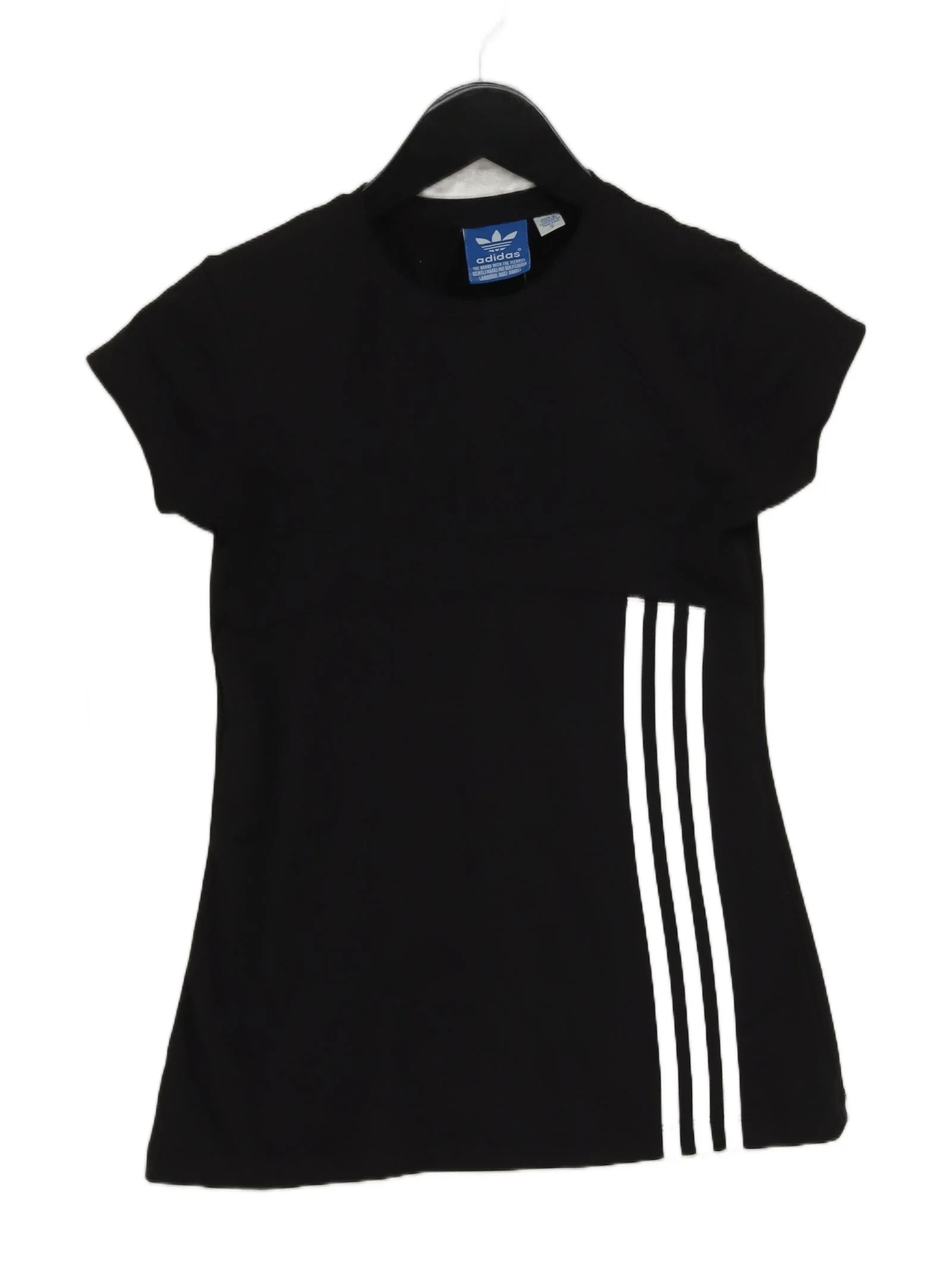 Adidas Women's T-Shirt S Black Striped 100% Other Basic