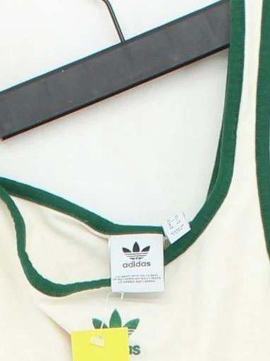 Adidas Women's T-Shirt S Cream Cotton with Elastane Sleeveless Round Neck Basic - Image 3