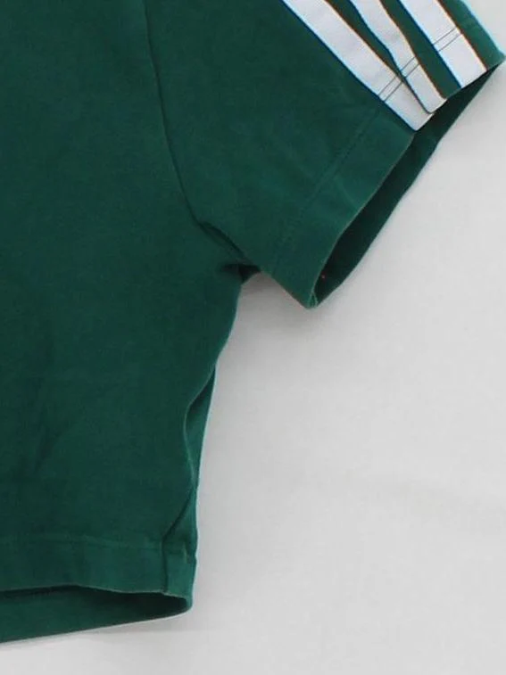 Adidas Women's T-Shirt S Green Cotton with Elastane Short Sleeve V-Neck Basic - Image 4