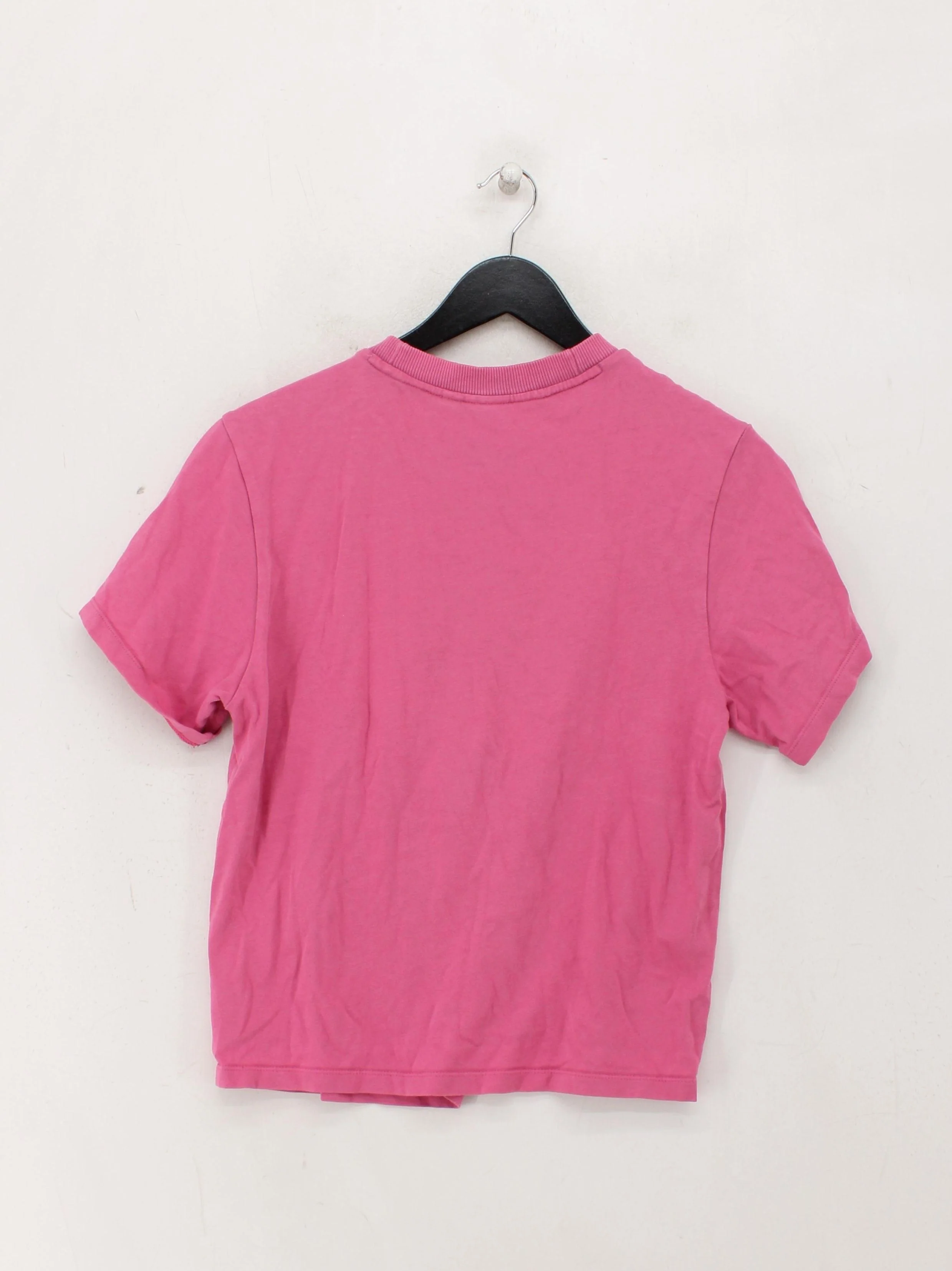 Adidas Women's T-Shirt S Pink Cotton with Elastane Short Sleeve Round Neck Basic - Image 2