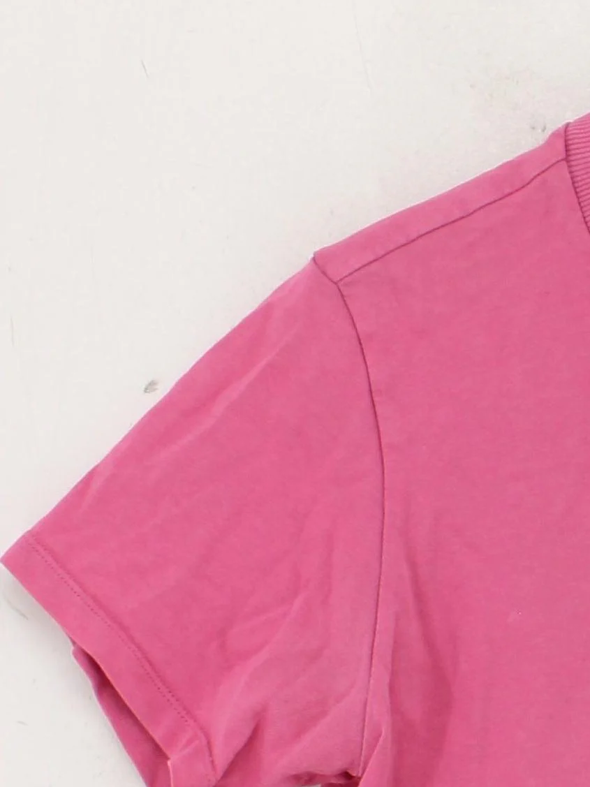 Adidas Women's T-Shirt S Pink Cotton with Elastane Short Sleeve Round Neck Basic - Image 4