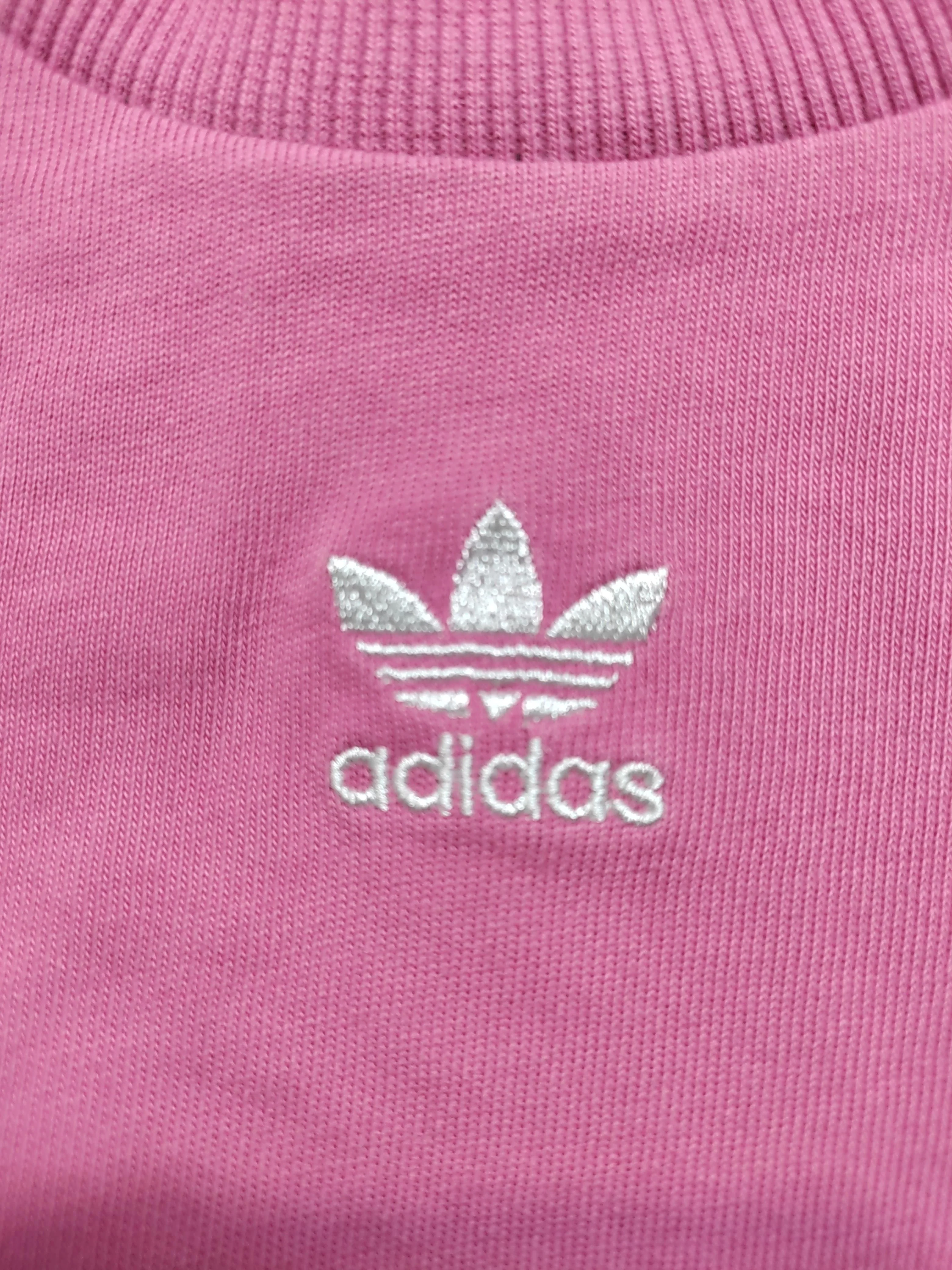 Adidas Women's T-Shirt S Pink Cotton with Elastane Short Sleeve Round Neck Basic - Image 5