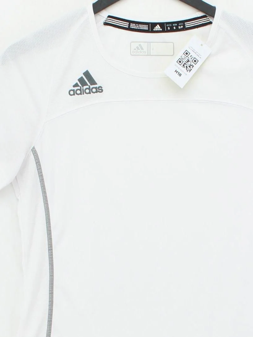 Adidas Women's T-Shirt S White 100% Polyester Basic - Image 3
