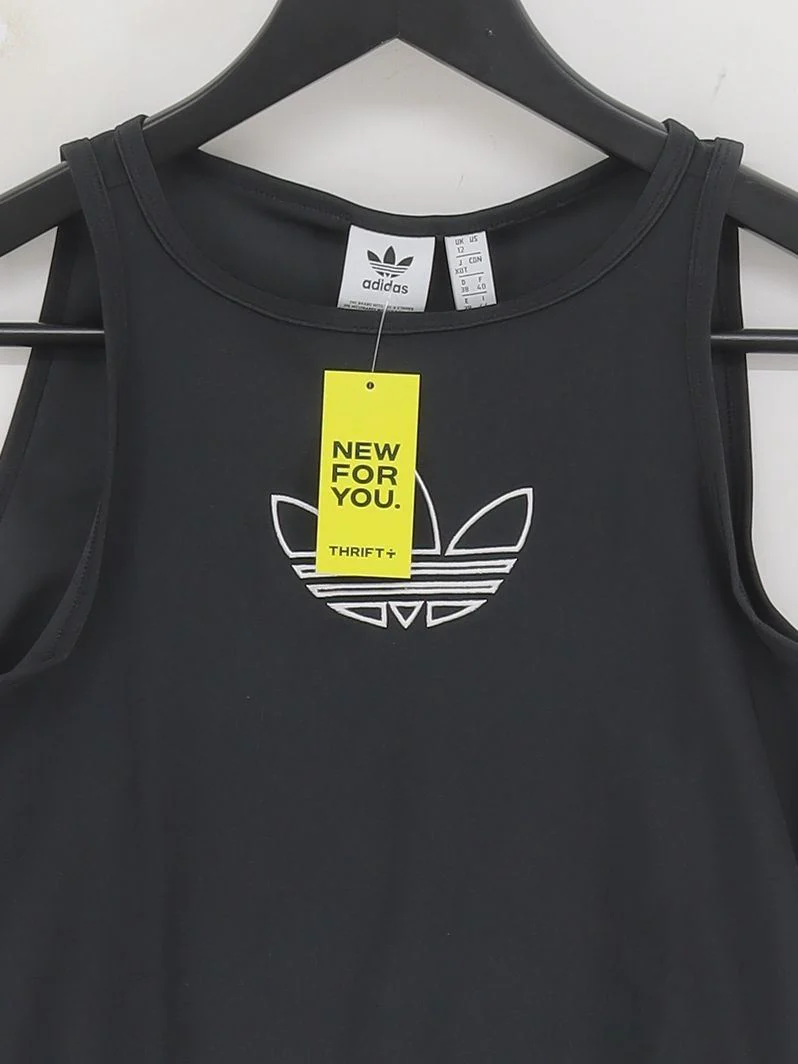 Adidas Women's T-Shirt UK 12 Black Polyester with Elastane Basic New with tags - Image 3