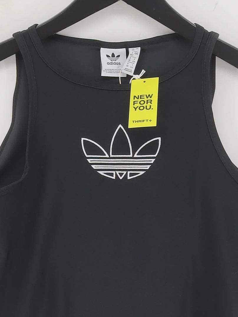 Adidas Women's T-Shirt UK 12 Black Polyester with Elastane Basic New with tags - Image 3