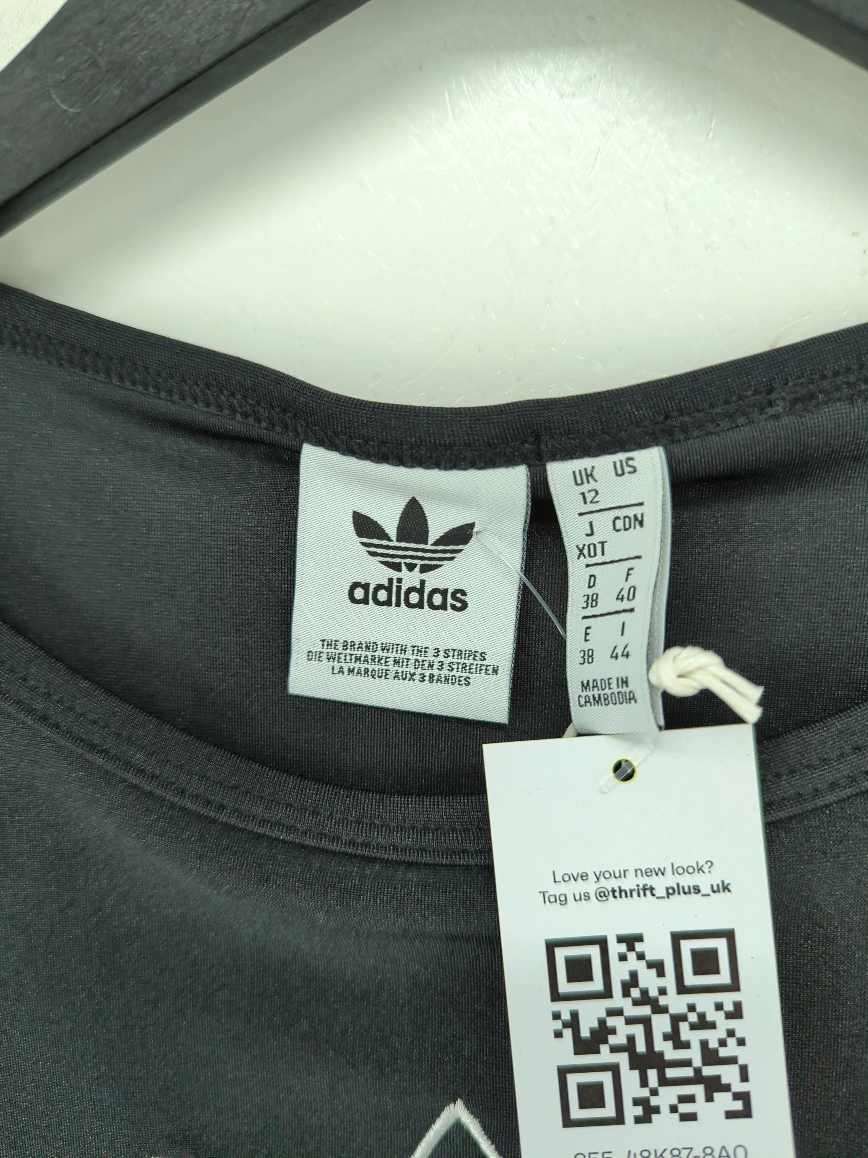 Adidas Women's T-Shirt UK 12 Black Polyester with Elastane Basic New with tags - Image 5