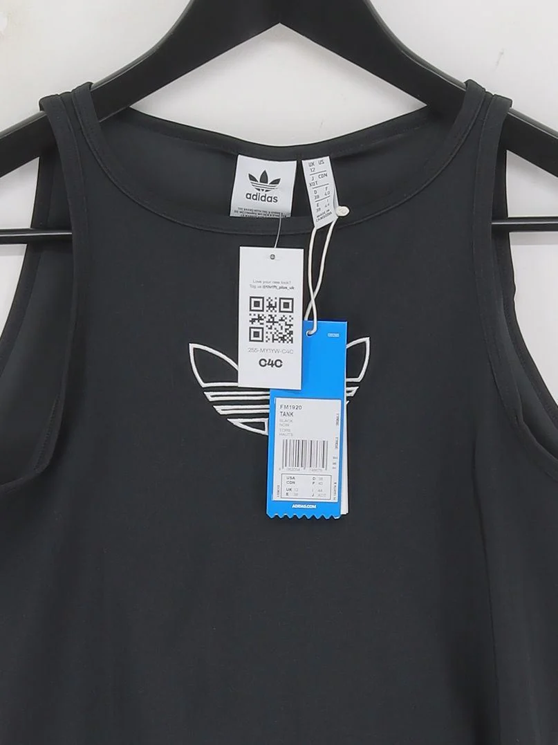 Adidas Women's T-Shirt UK 12 Black Polyester with Elastane Basic New with tags - Image 3