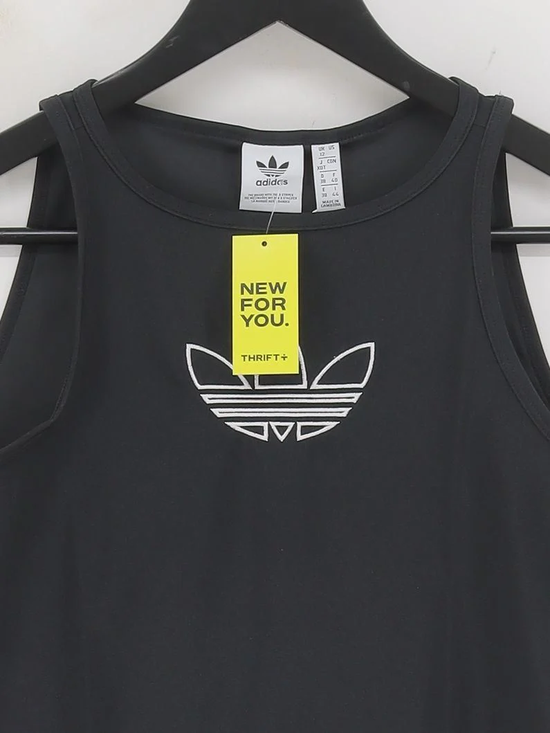 Adidas Women's T-Shirt UK 12 Black Polyester with Elastane Basic New with tags - Image 3