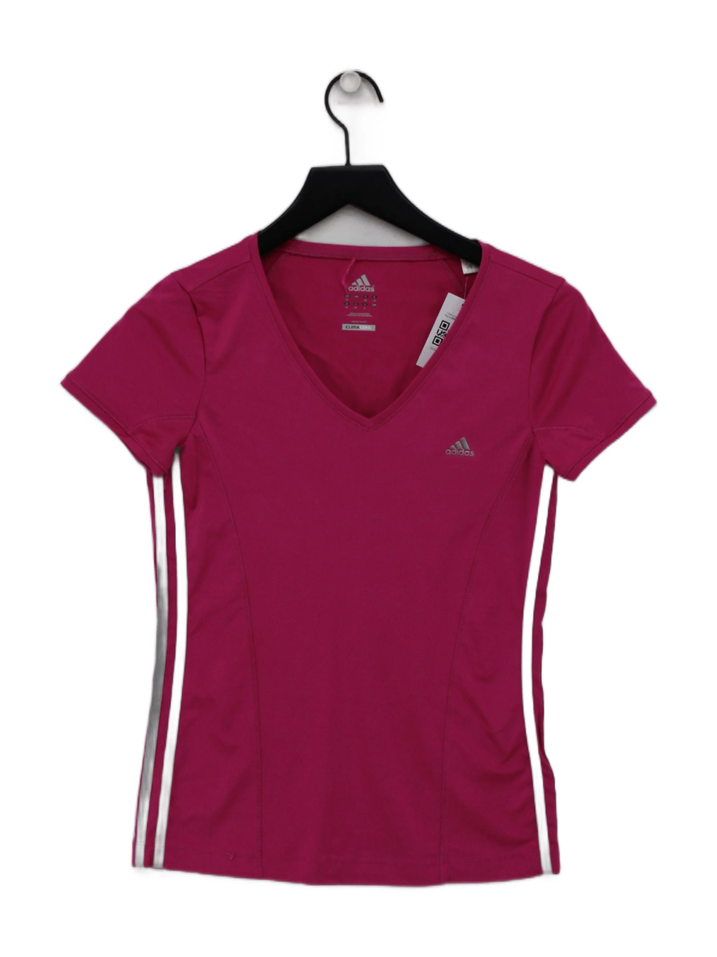 Adidas Women's T-Shirt UK 16 Pink Polyester with Elastane Basic