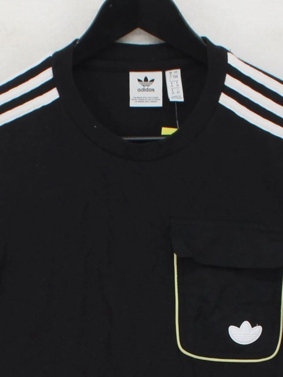 Adidas Women's T-Shirt UK 8 Black 100% Cotton Short Sleeve Round Neck Basic - Image 3